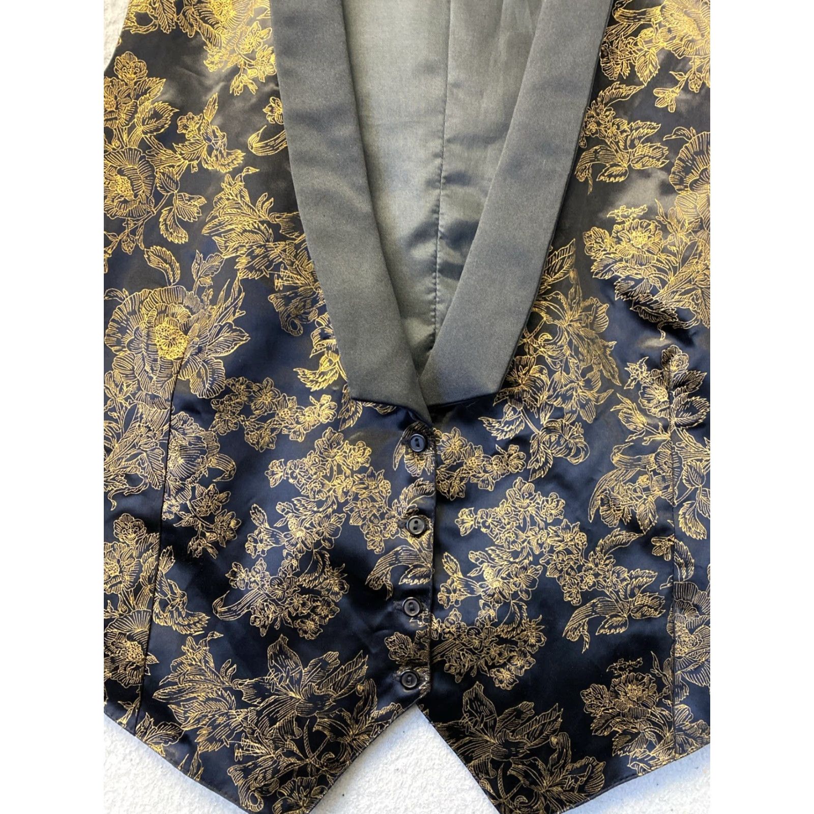 Vintage Formal Fashions vest Unisex L Gold Floral Style USA 135-11 Size L / US 10 / IT 46 - 5 Thumbnail