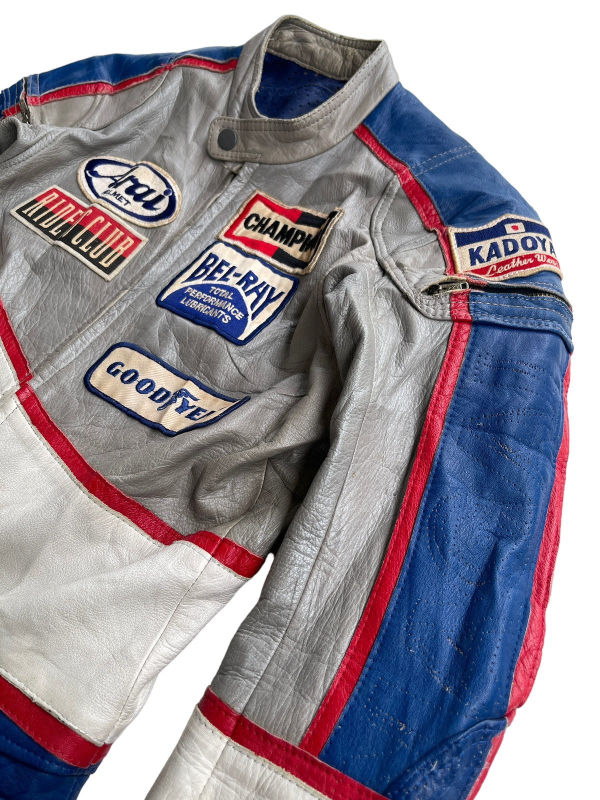Japanese Brand Vintage 80s Kadoya Leather Racing Suit Size US 28 / EU 44 - 9 Thumbnail
