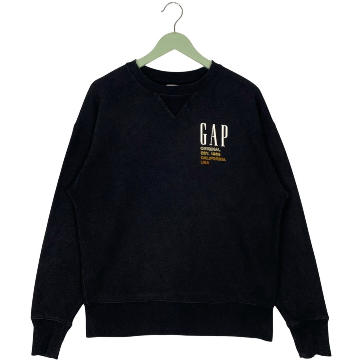 Vintage Vintage Gap Big Logo Printed Black Pullover Jumper Size M Size US M / EU 48-50 / 2 - 5 Thumbnail