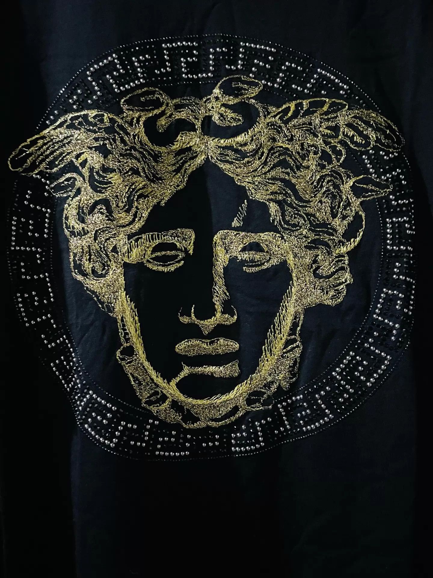 Versace Versace Medusa Gold Thread Rhinestone Mint SS T - Shirt 2XL Size US XXL / EU 58 / 5 - 6 Thumbnail