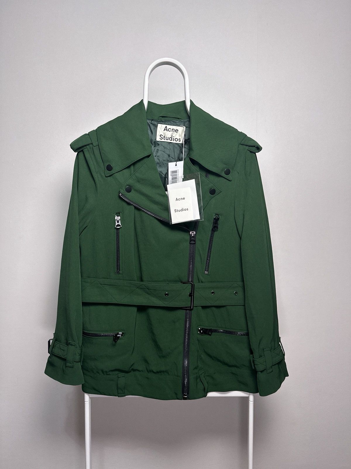 Acne Studios Acne Studios Lilja Belted Twill Biker Jacket PSS17 Size 34 Size S / US 4 / IT 40 - 1 Thumbnail