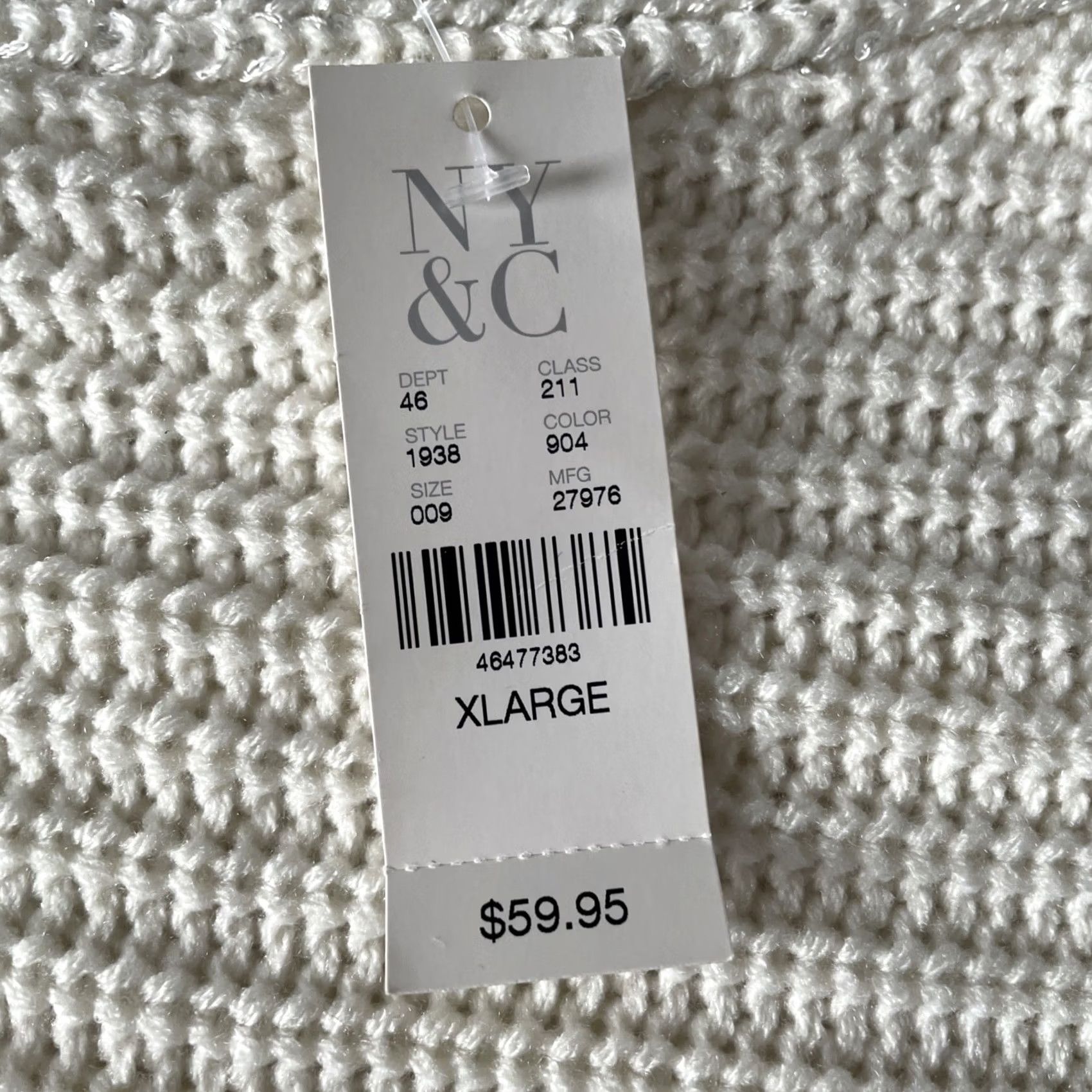 Vintage New York & Co Sweater Womens XL White Boxy Round Neck Relaxed Boho Christmas City Classic Winter Boho Pullover Mens Womens Size XL / US 12-14 / IT 48-50 - 3 Thumbnail