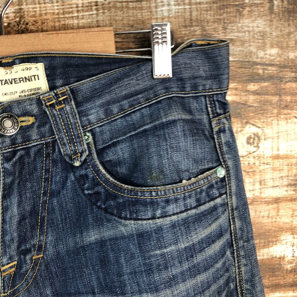 Jimmy Taverniti DLL Jimmy Taverniti Blue Distressed Denim Pants #C135 Size US 31 - 8 Thumbnail