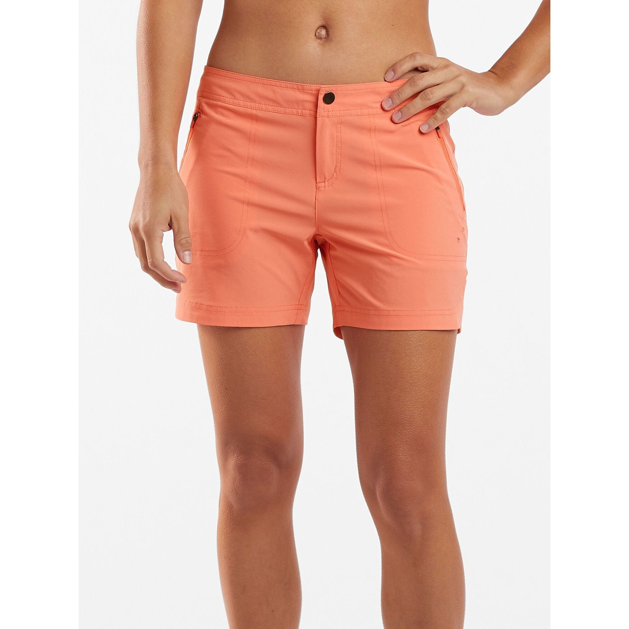 Other NWT Title Nine Rogue 5" Shorts Women's 14 Orange Peach UPF 5 Size 36" / US 14 / IT 50 - 1 Thumbnail