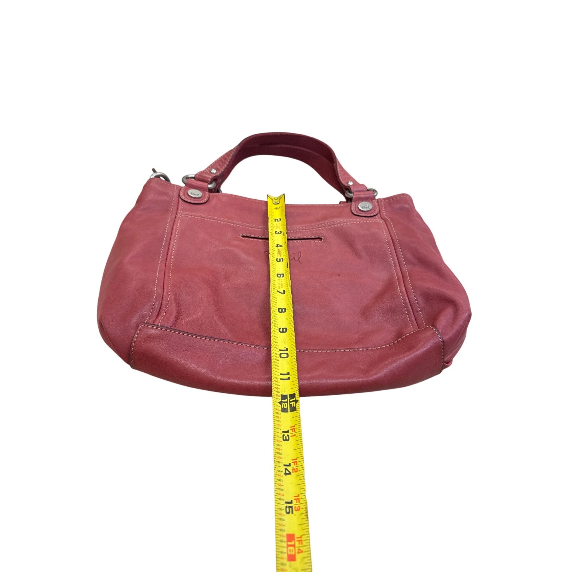 Fossil Fossil Vintage Womans Red Leather Handbag Clutch With Dual H Size ONE SIZE - 7 Thumbnail
