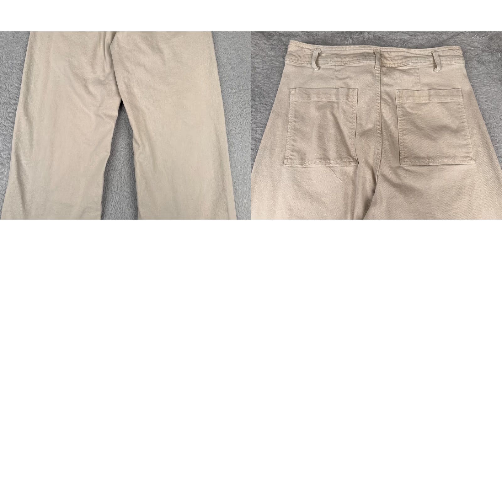 Zara Zara Jeans Womens Jeans Beige Denim Wide-Leg High Rise 32x28 Regular 5-Pocket Design Distressed Comfort Stretch Size 34" / US 12 / IT 48 - 10 Thumbnail