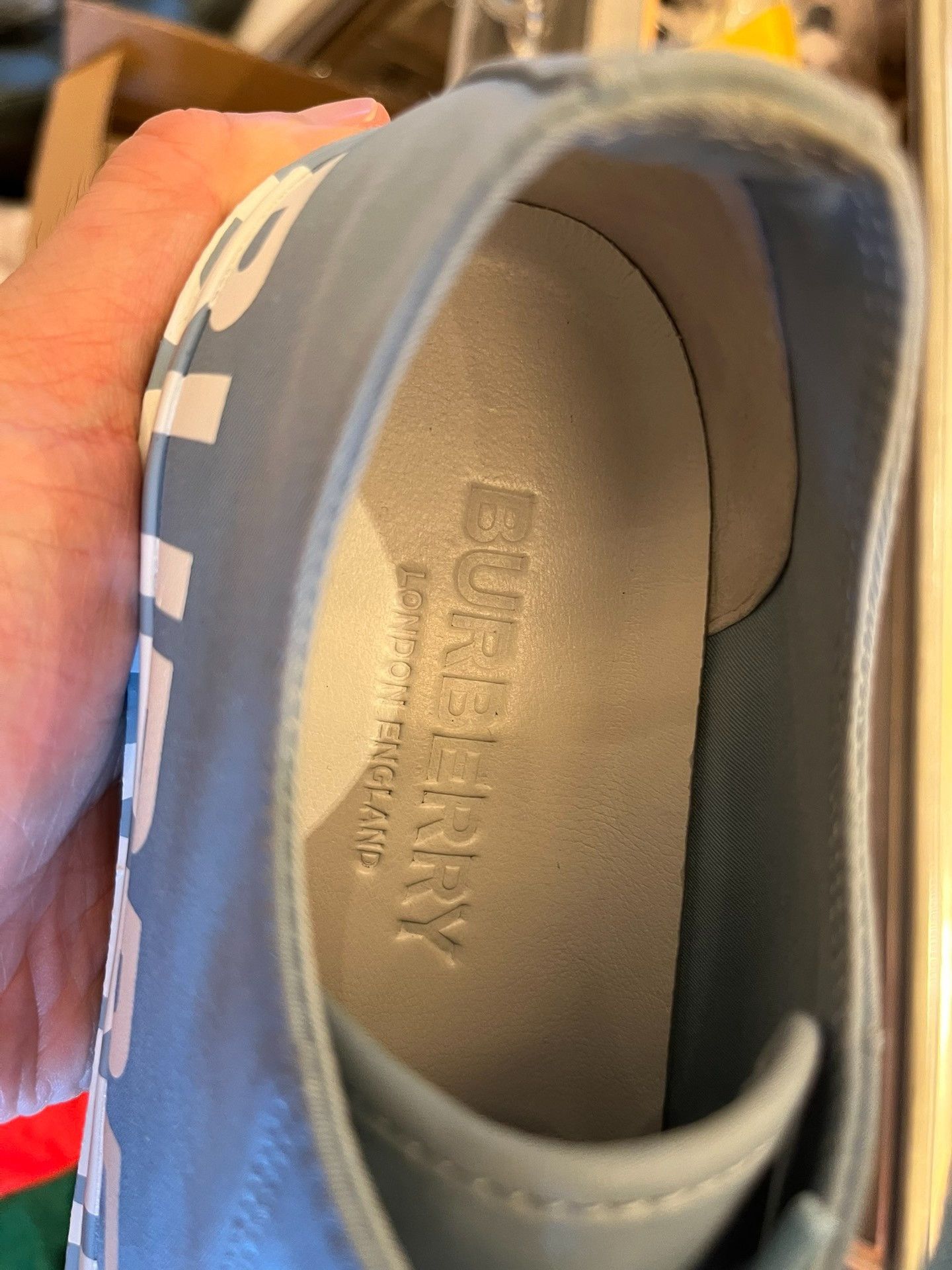 Burberry Burberry Light Blue Low-Top Leather Sneakers Size US 7 / EU 40 - 4 Thumbnail