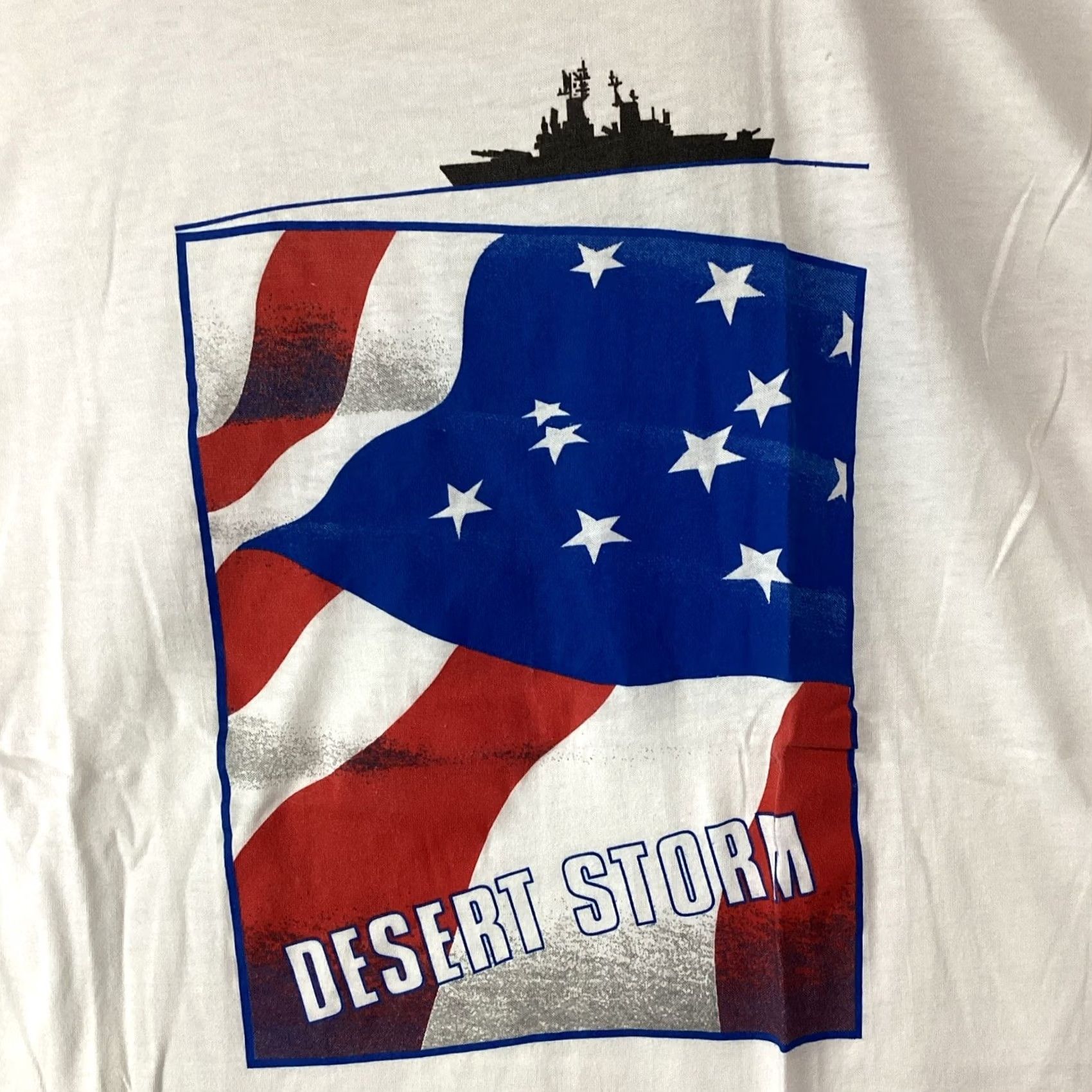 Vintage VINTAGE Gulf War Shirt Mens L Desert Storm Military 90s T-Shirt White Cotton Blend Polyester Crew Neck Short Sleeve Logo USA 90s Mens Size US L / EU 52-54 / 3 - 3 Thumbnail