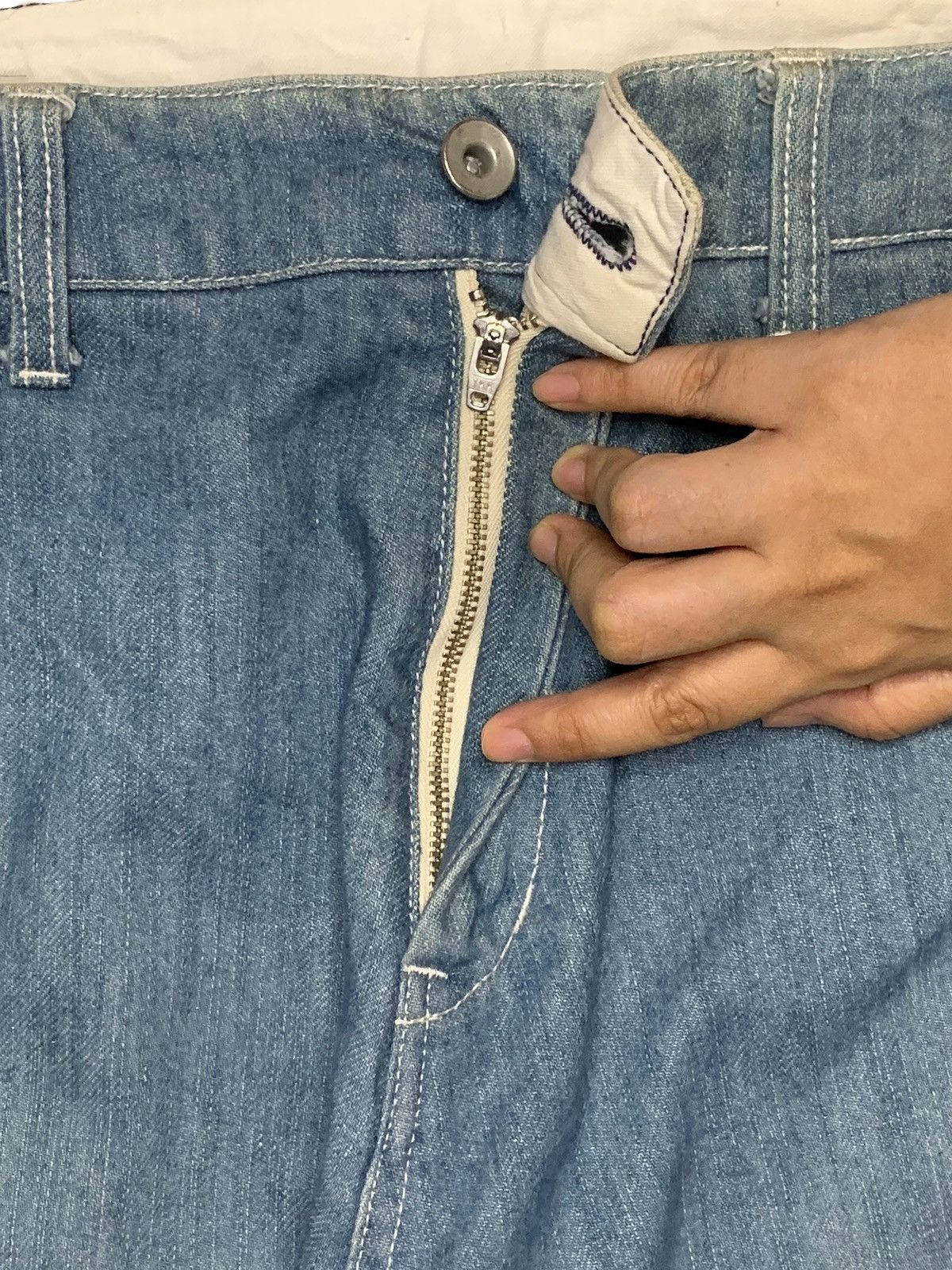 Japanese Brand × NANO universe SALES🔥Vintage Nano Universe Cinch Carpenter Jean Shorts Size US 34 / EU 50 - 3 Thumbnail