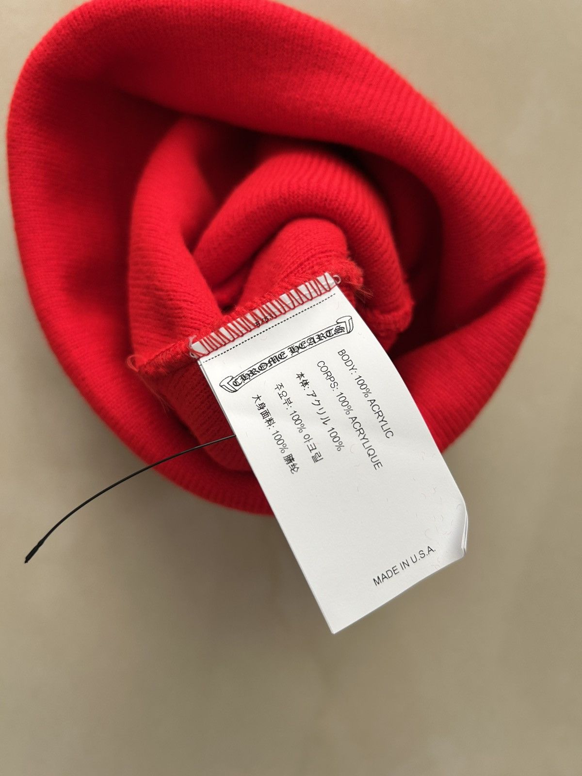 Chrome Hearts Chrome Hearts Red Beanie Size ONE SIZE - 4 Thumbnail