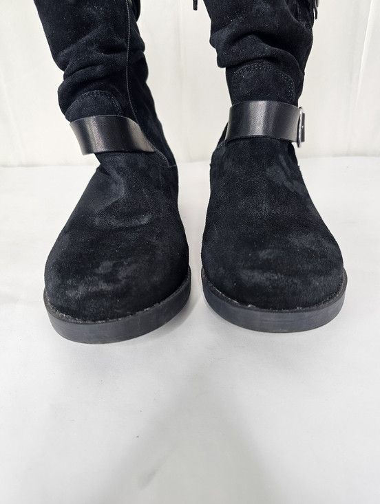 Other Eric Michael Black Suede Slouchy Boots Boho Moto Booties Size US 11 / IT 41 - 4 Thumbnail