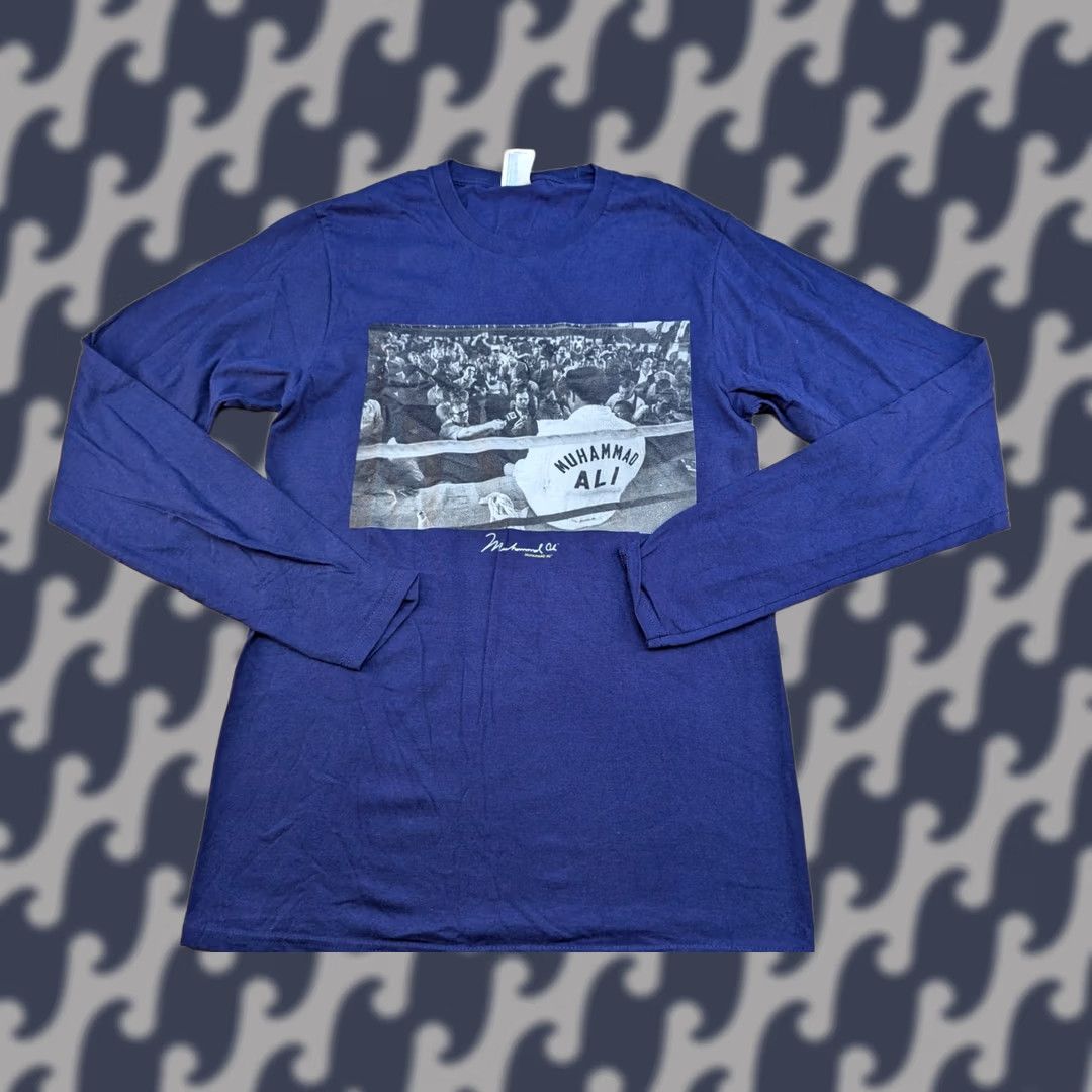 Port & Company Port & Company Muhammad Ali T-Shirt Mens S Long Sleeve Blue Cotton Canvas Vintage Regular Rating: Moisture Wicking Tribute Ken Regan Size US S / EU 44-46 / 1 - 1 Thumbnail