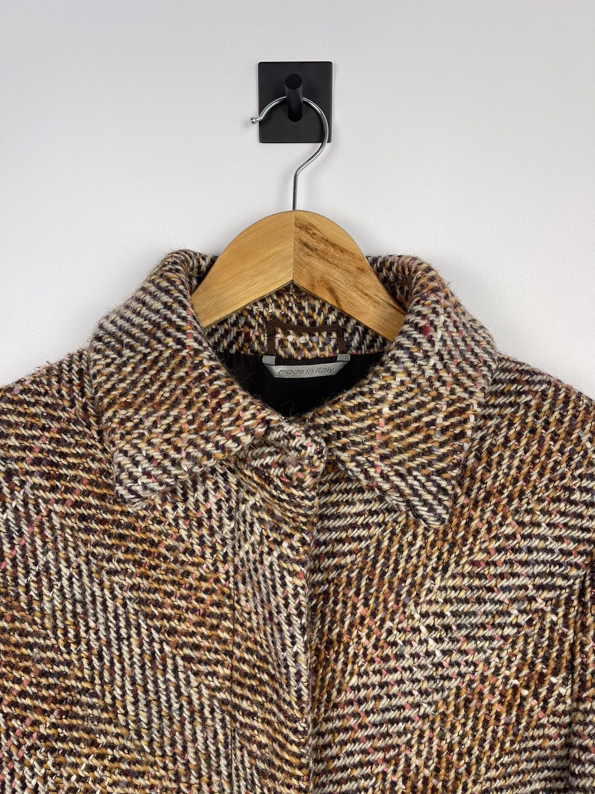 Max Mara Women's Vintage Tweed Wool Coat Jacket Size USA10