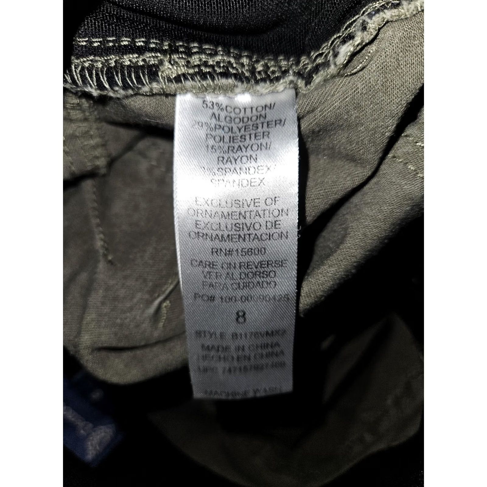 Vintage Democracy Jeans Womens 8 Olive Green Ab-Solution Skinny Stretch Ankle Twill Jeans Size 30" / US 8 / IT 44 - 7 Thumbnail