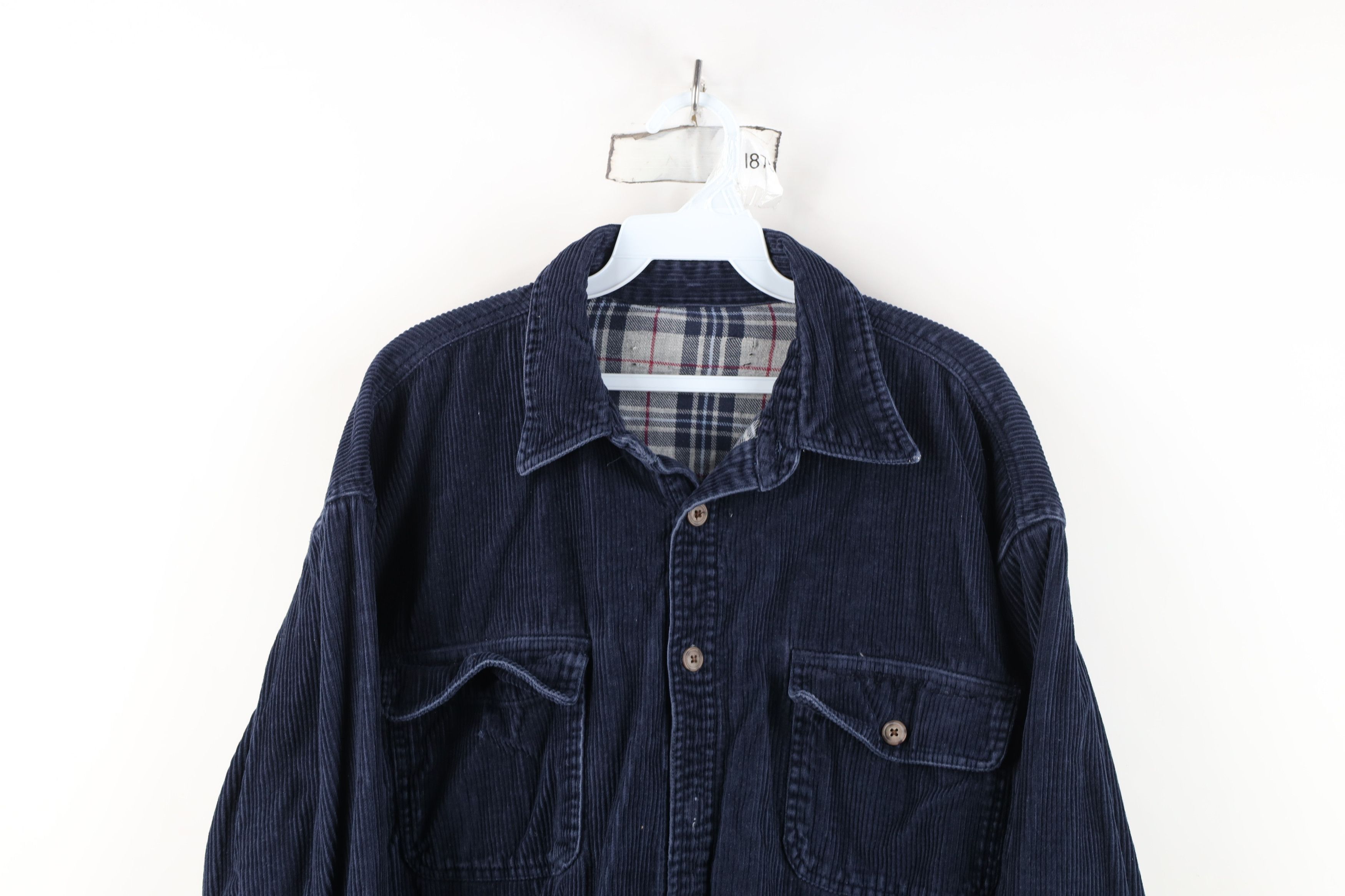 Vintage Vintage 90s Streetwear Lined Corduroy Shirt Jacket Jac Size US XL / EU 56 / 4 - 2 Thumbnail