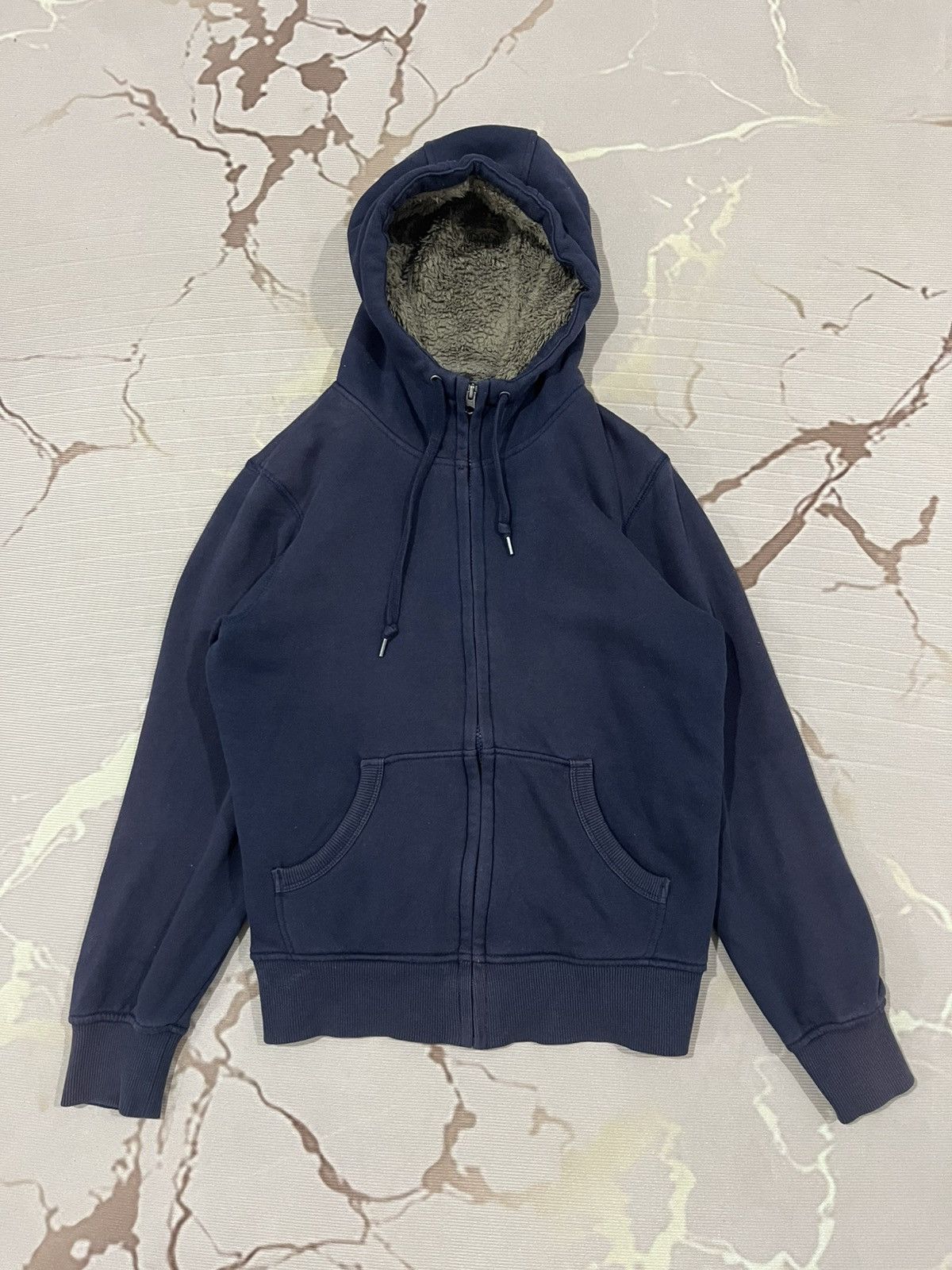 Uniqlo Uniqlo Fleece Lined Zip Hoodie Navy Sherpa Warm Jacket Size US S / EU 44-46 / 1 - 1 Thumbnail