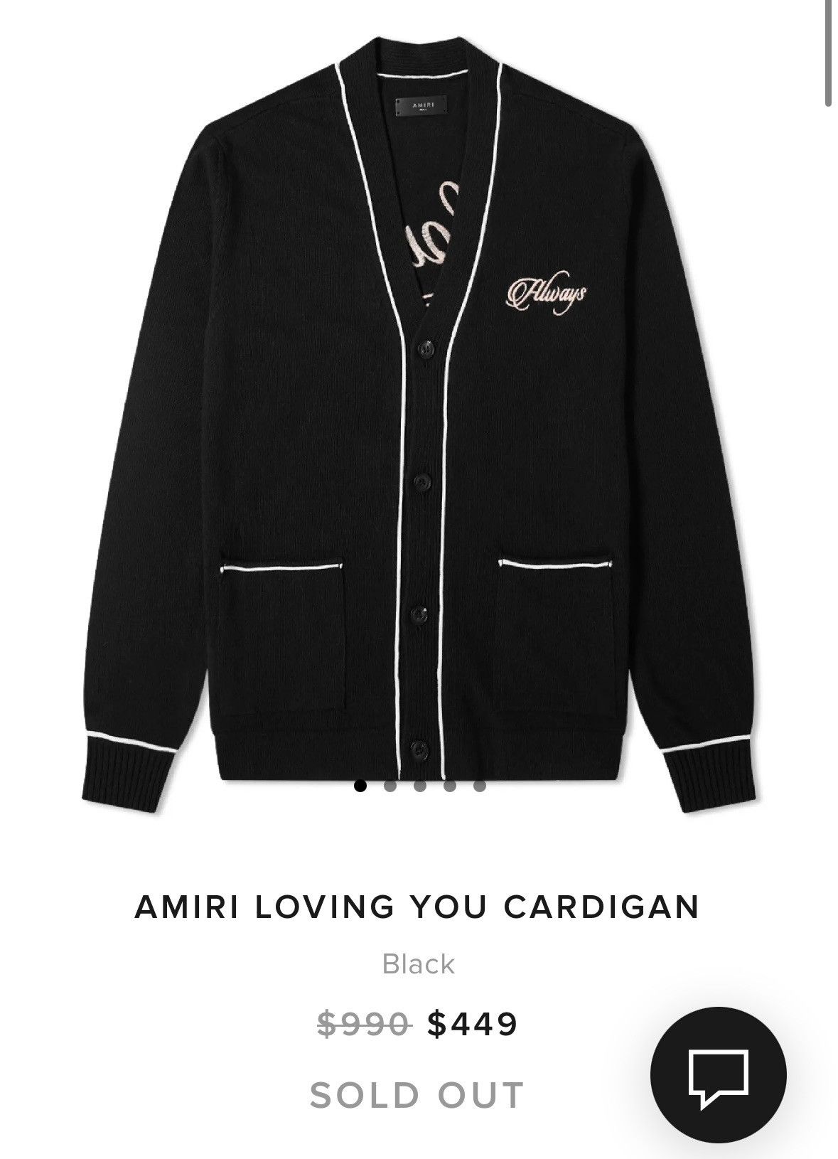Amiri AMIRI Loving You Cardigan - Black - XXL Size US XXL / EU 58 / 5 - 3 Thumbnail