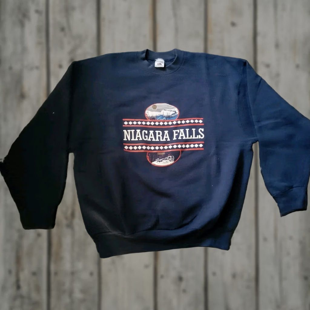 Vintage VINTAGE WAM Niagara Falls Crewneck Hoodie XL Men Blue Graphic Print 90s Nature Outdoor Cotton Polyester Pullover Size US XL / EU 56 / 4 - 1 Thumbnail