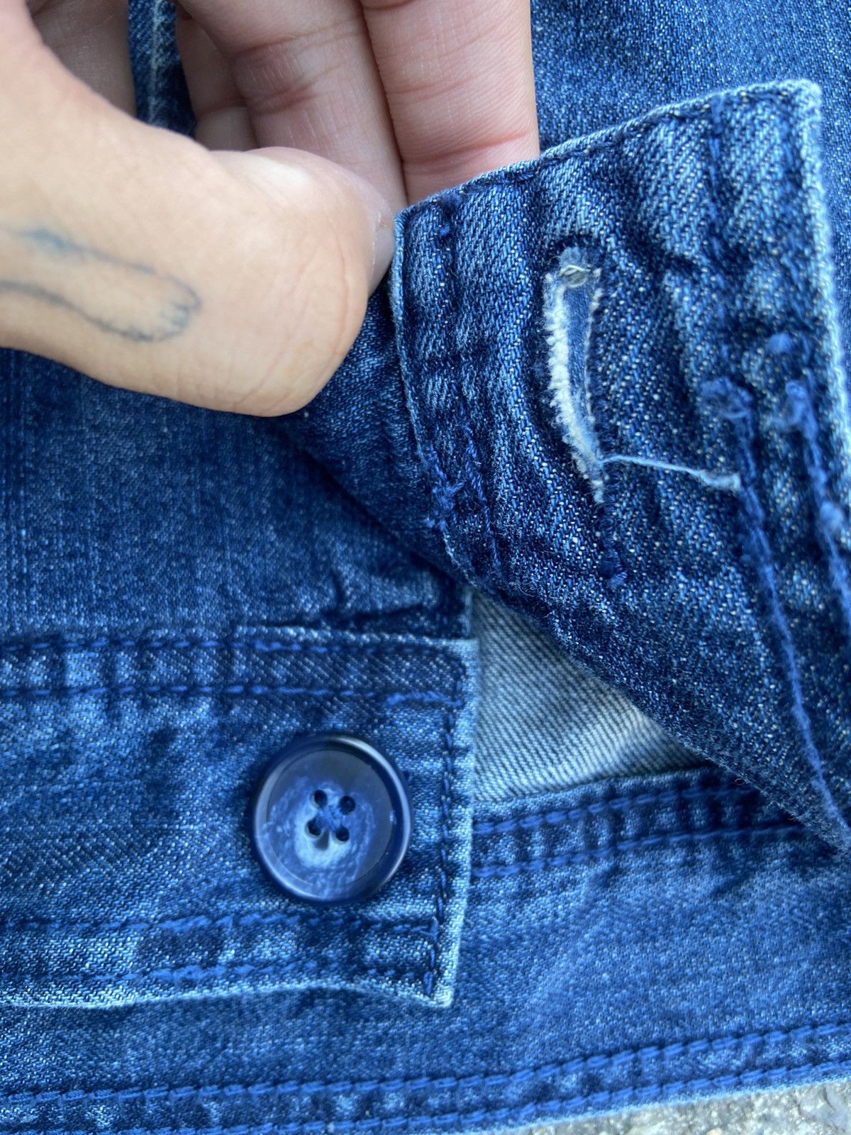 Japanese Brand × Vintage GU utility denim jacket workwear Size US M / EU 48-50 / 2 - 5 Thumbnail