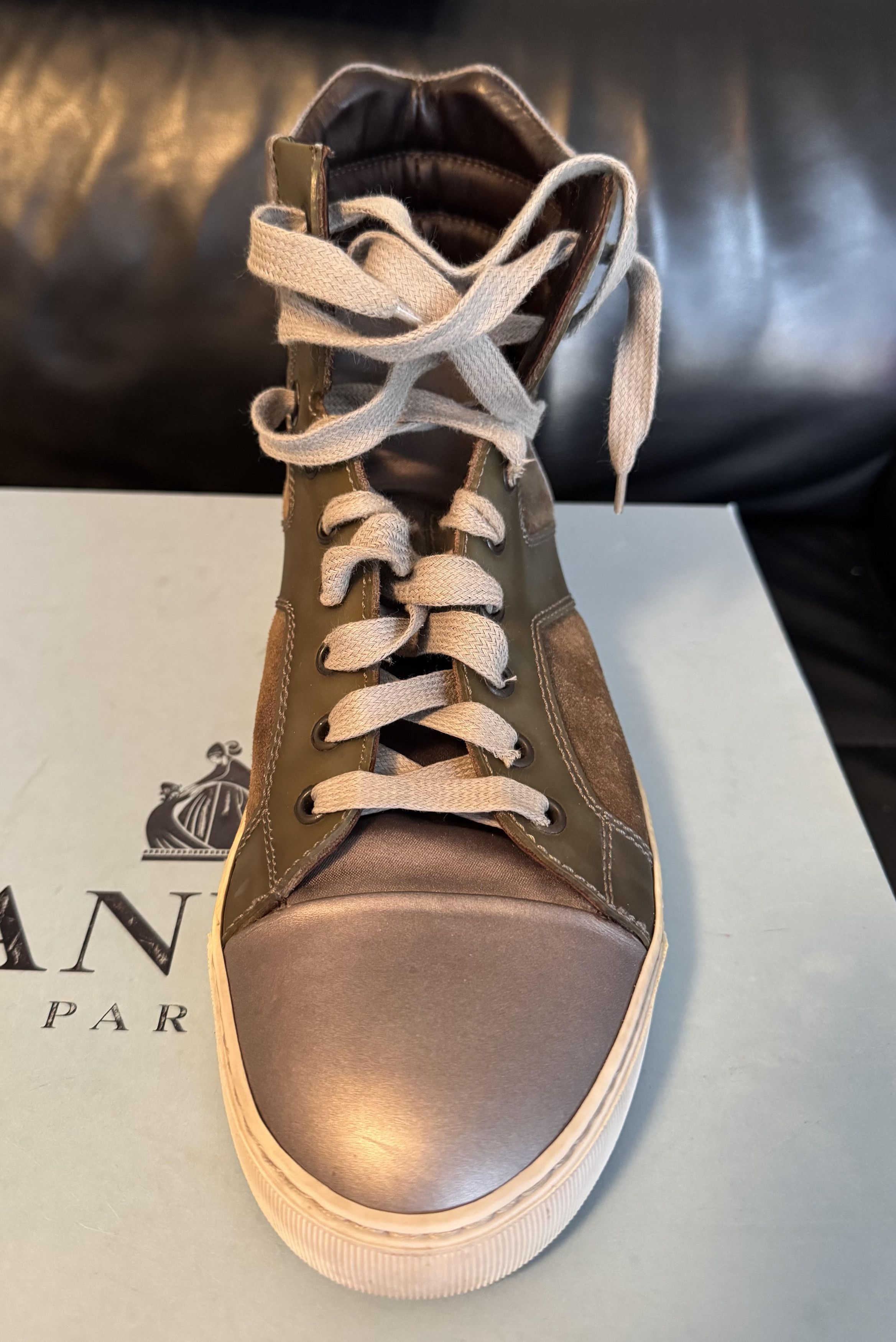 Lanvin Lanvin Tennis Haute Velours/Veau Metalisé High Trainer Size US 7 / EU 40 - 3 Thumbnail