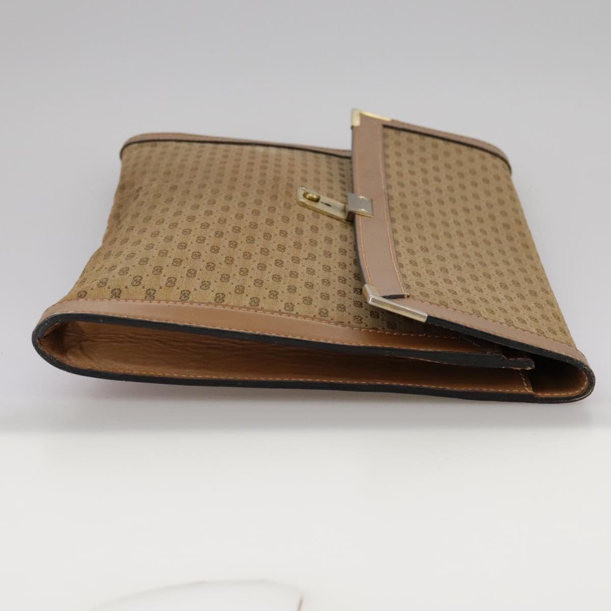 Gucci GUCCI Micro GG Canvas Clutch Bag Beige Size ONE SIZE - 4 Thumbnail