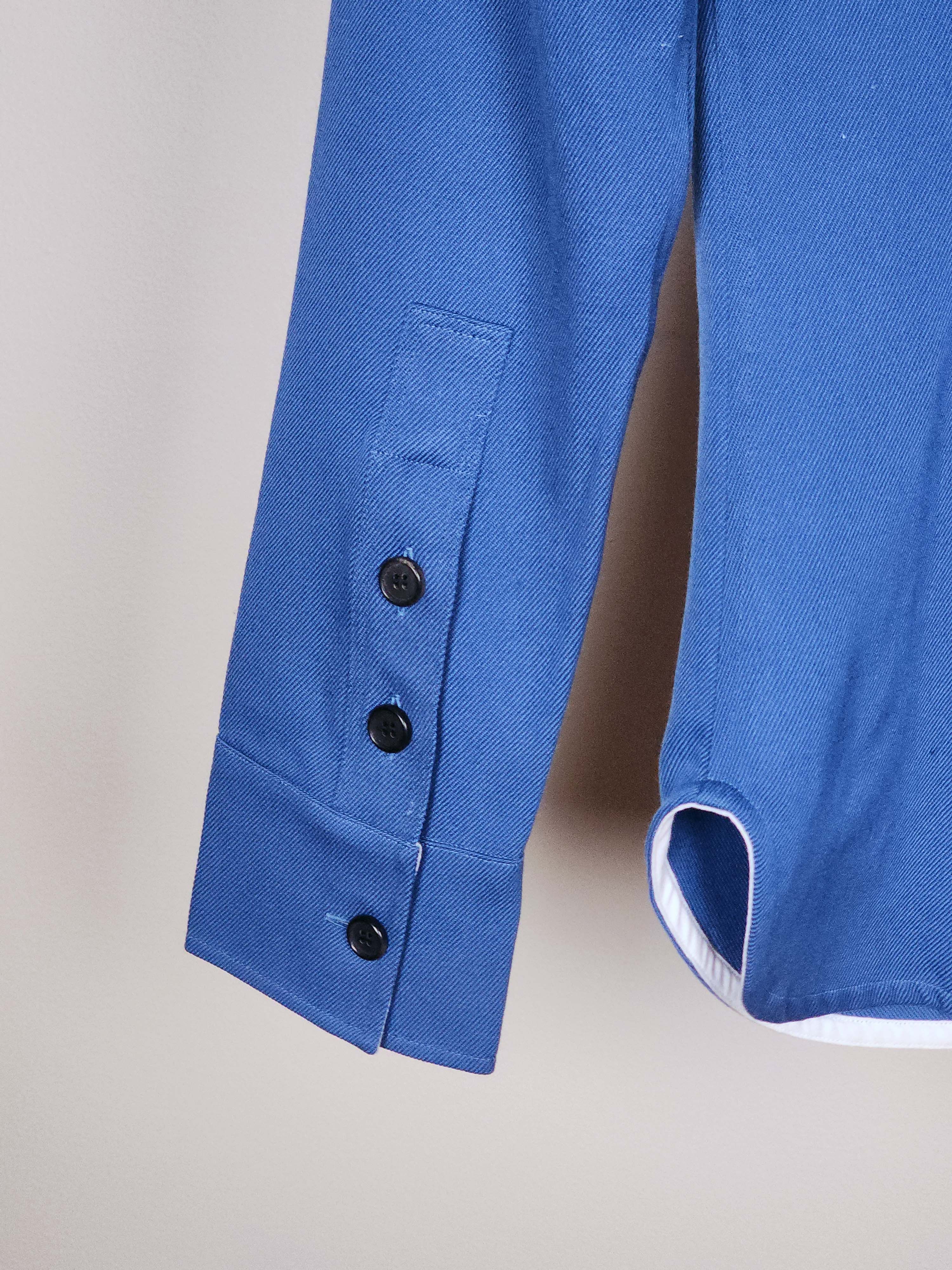 Calvin Klein 205W39NYC F/W 2017 Runway Blue Wool Cowboy Western Shirt Size S / US 4 / IT 40 - 5 Thumbnail
