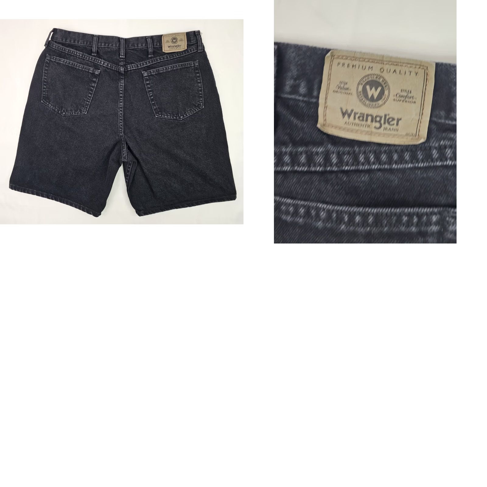 Wrangler VINTAGE Wrangler Regular Fit Denim Shorts Men 38 Washed Black Denim 5-Pocket 90s Vintage 9 in Inseam Mens Size US 38 / EU 54 - 8 Thumbnail