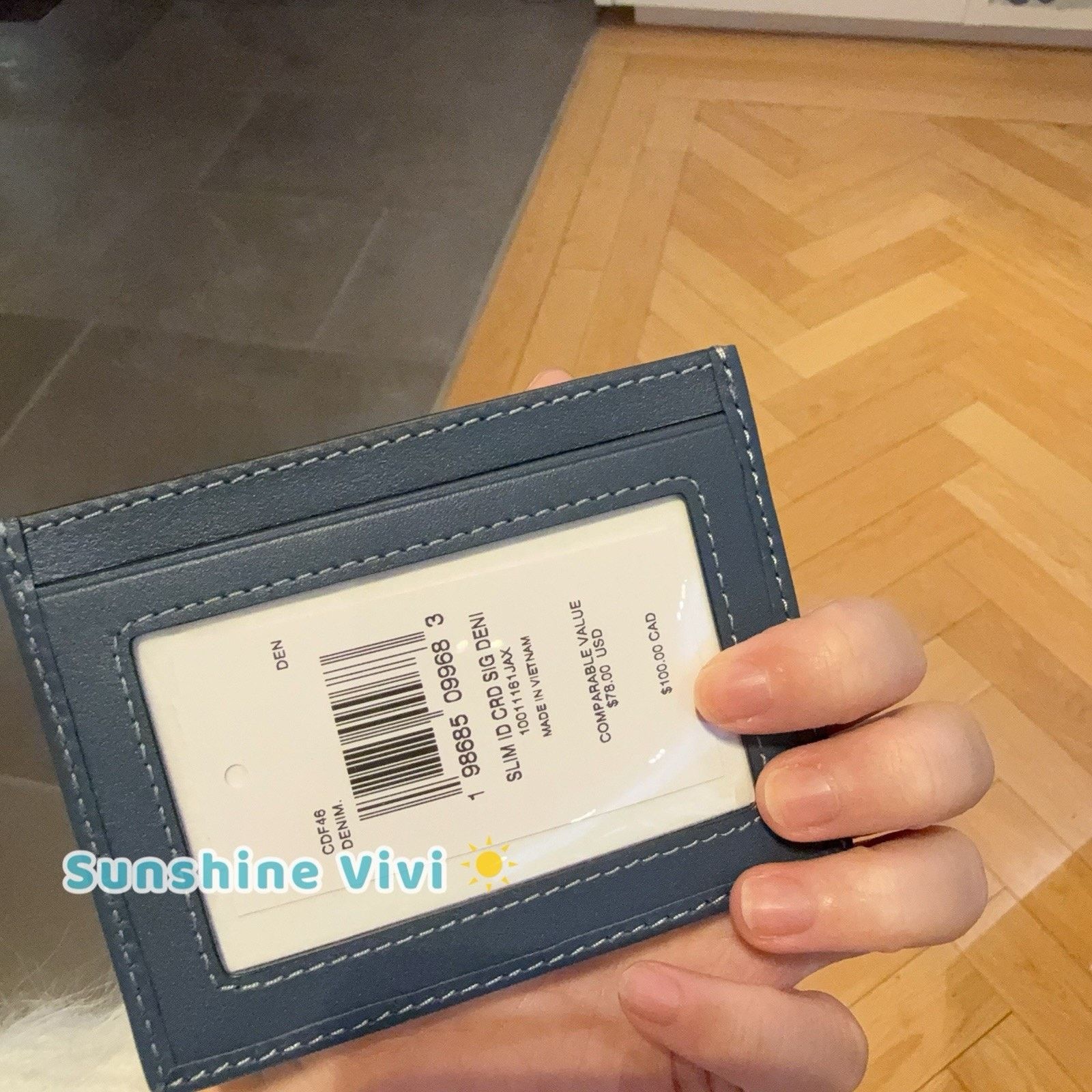 Coach NWT Limited Coach Slim Id Card Case Signature Denim CDF46 Size ONE SIZE - 4 Thumbnail