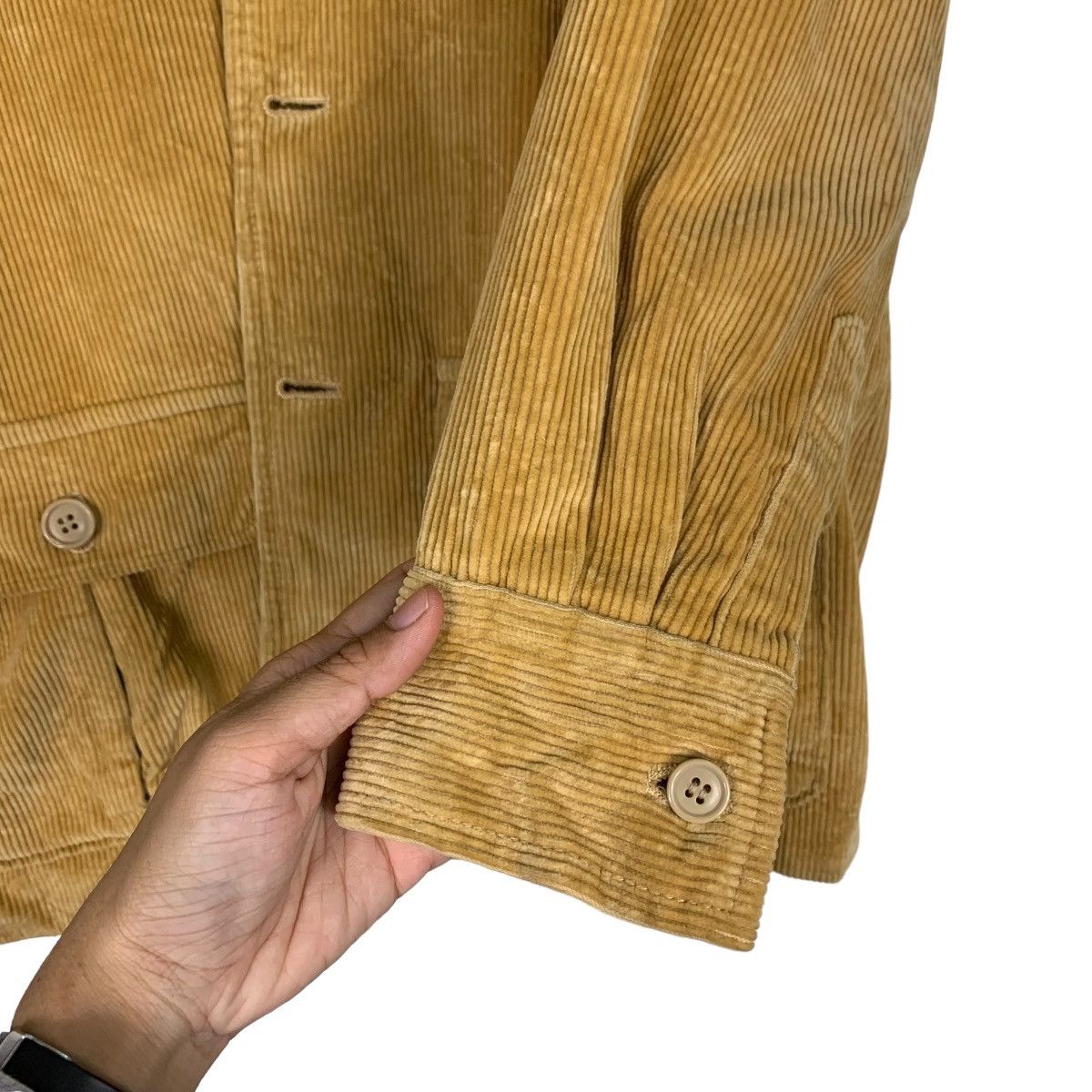 Japanese Brand SIMPLE LIFE Yellow Corduroy Chore Jacket #0991-C44 Size US L / EU 52-54 / 3 - 13 Thumbnail