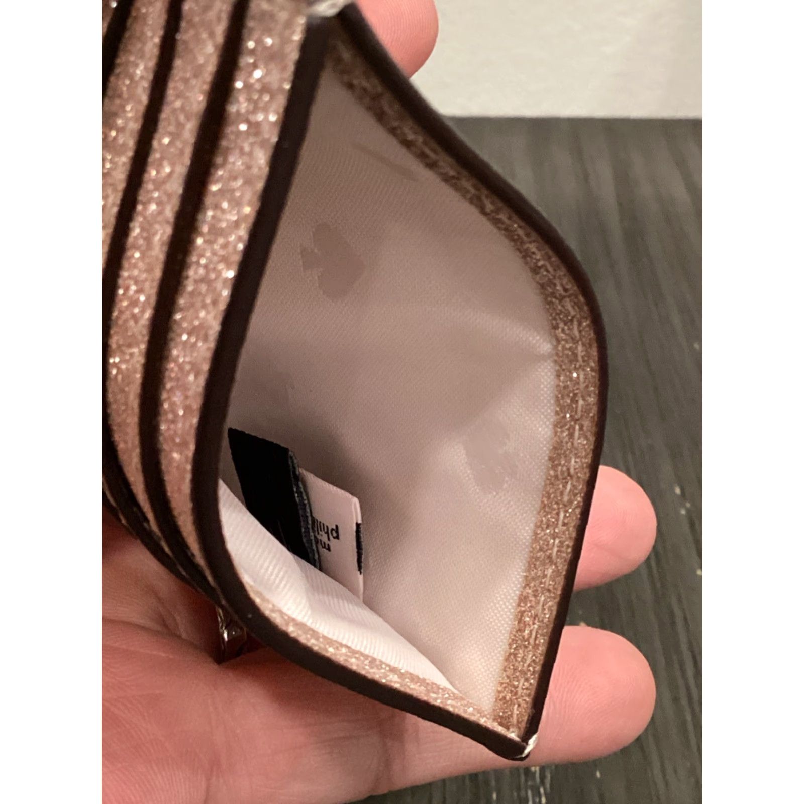 Vintage VINTAGE Kate Spade rose gold glitter card wallet Size ONE SIZE - 6 Thumbnail