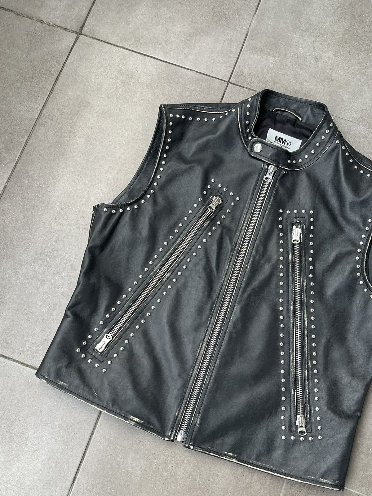 Maison Margiela !DS! SS22 Maison Margiela 5 ZIP Studded Leather Vest Gilet Size US S / EU 44-46 / 1 - 11 Thumbnail