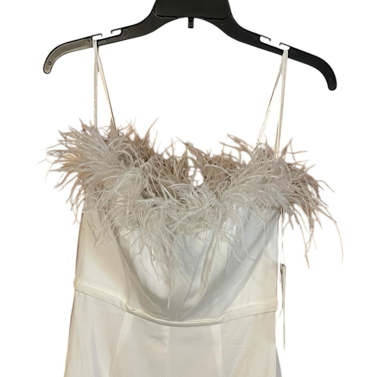 Other Mac Duggal NEW 68146 White Strapless Jumpsuit Feather Trim 2 Size 26" / US 2 / IT 38 - 5 Thumbnail