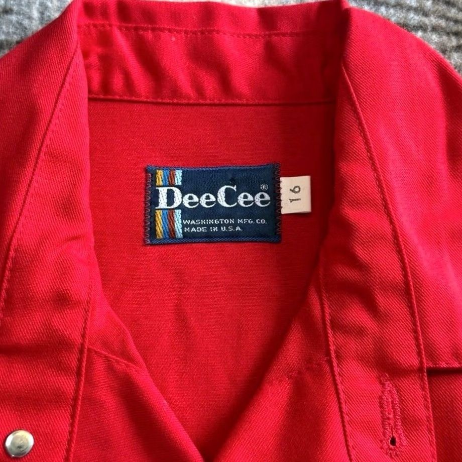 Vintage VINTAGE DeeCee Shirt Adult 16 Red Western Button Up Mens 70s Made In USA Size US L / EU 52-54 / 3 - 5 Thumbnail