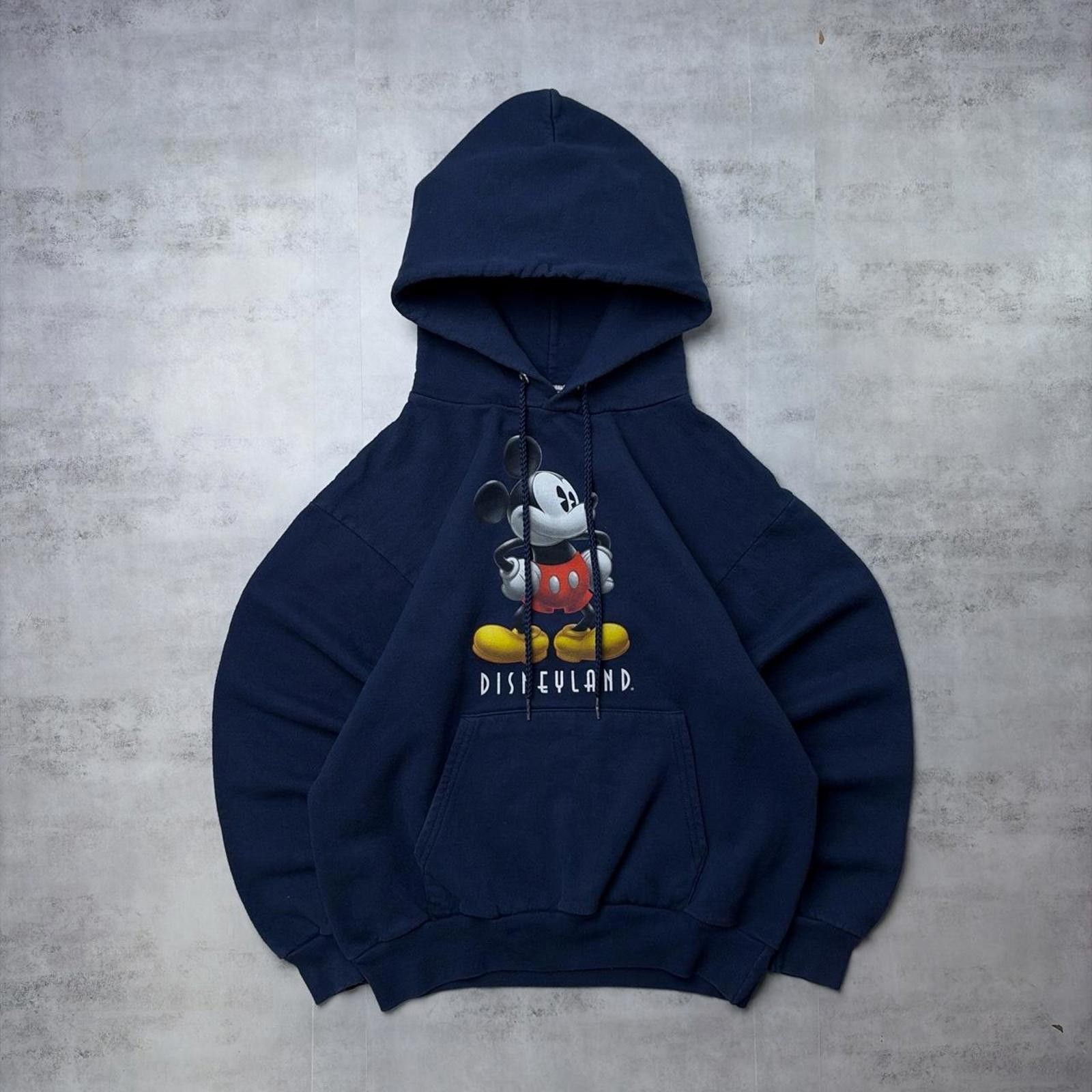 Disney Vintage Disneyland Mickey Mouse Grunge Boxy Skater Hoodie Size S / US 4 / IT 40 - 1 Thumbnail