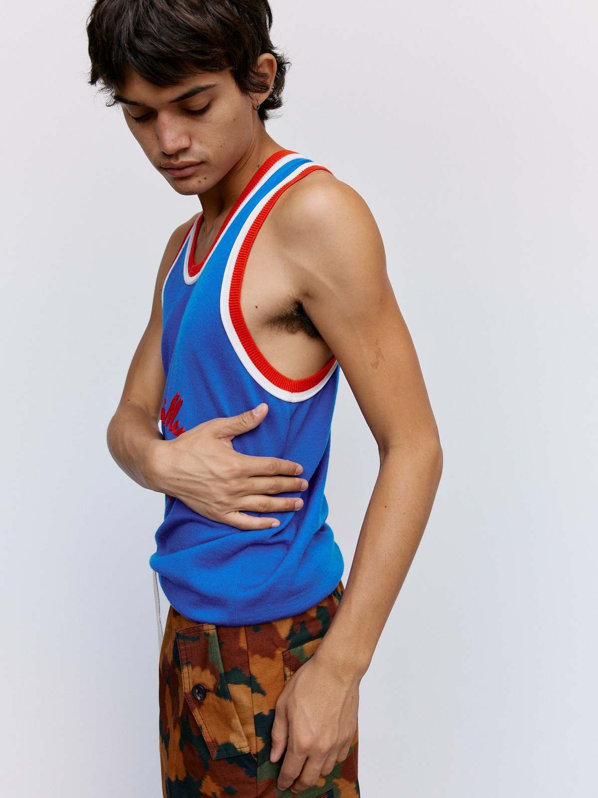 Wales Bonner o1mle0825 Founders Tank Top in Blue Size US L / EU 52-54 / 3 - 7 Thumbnail