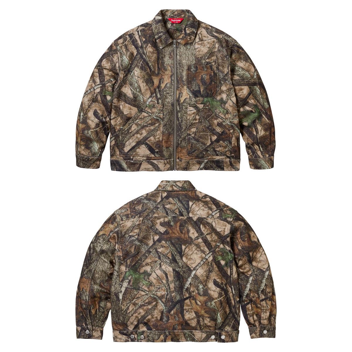 Supreme FW23 Camo Moleskin Work Jacket Size US M / EU 48-50 / 2 - 2 Thumbnail