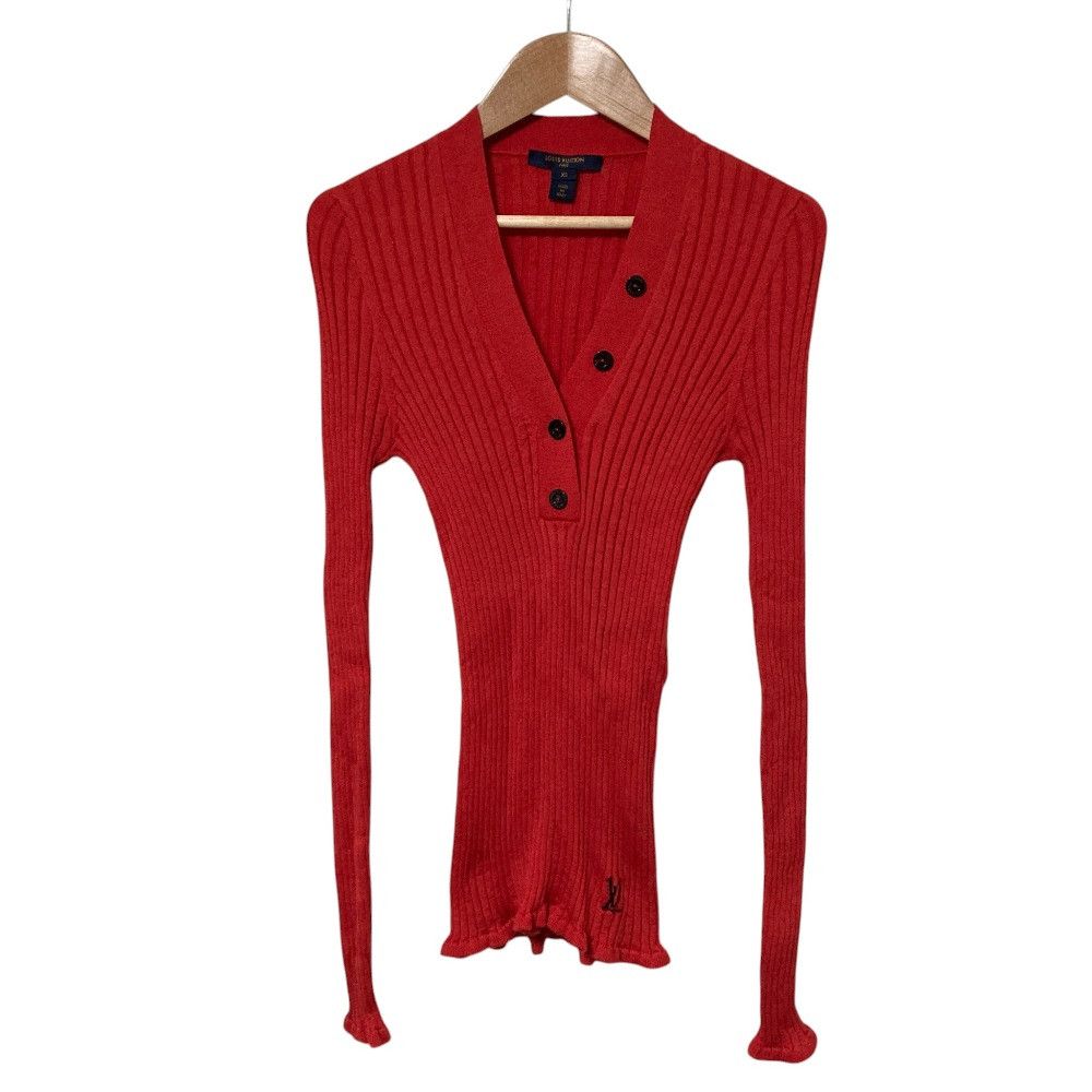 Louis Vuitton Louis Vuitton Louis Vuitton Wool Silk Sweater Textile Tops RW192W DUTY FREE for USA Size ONE SIZE - 1 Thumbnail