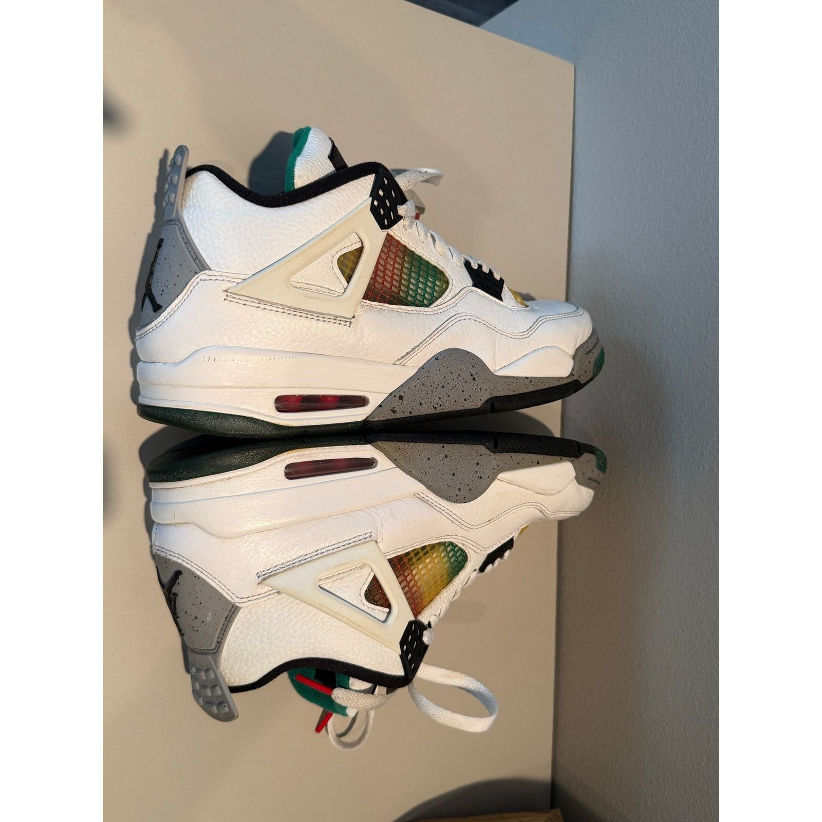 Jordan Brand Jordan 4 Retro Green Rasta Size 10m 11.5w AQ9129-100 Rare Size US 10 / EU 43 - 5 Thumbnail