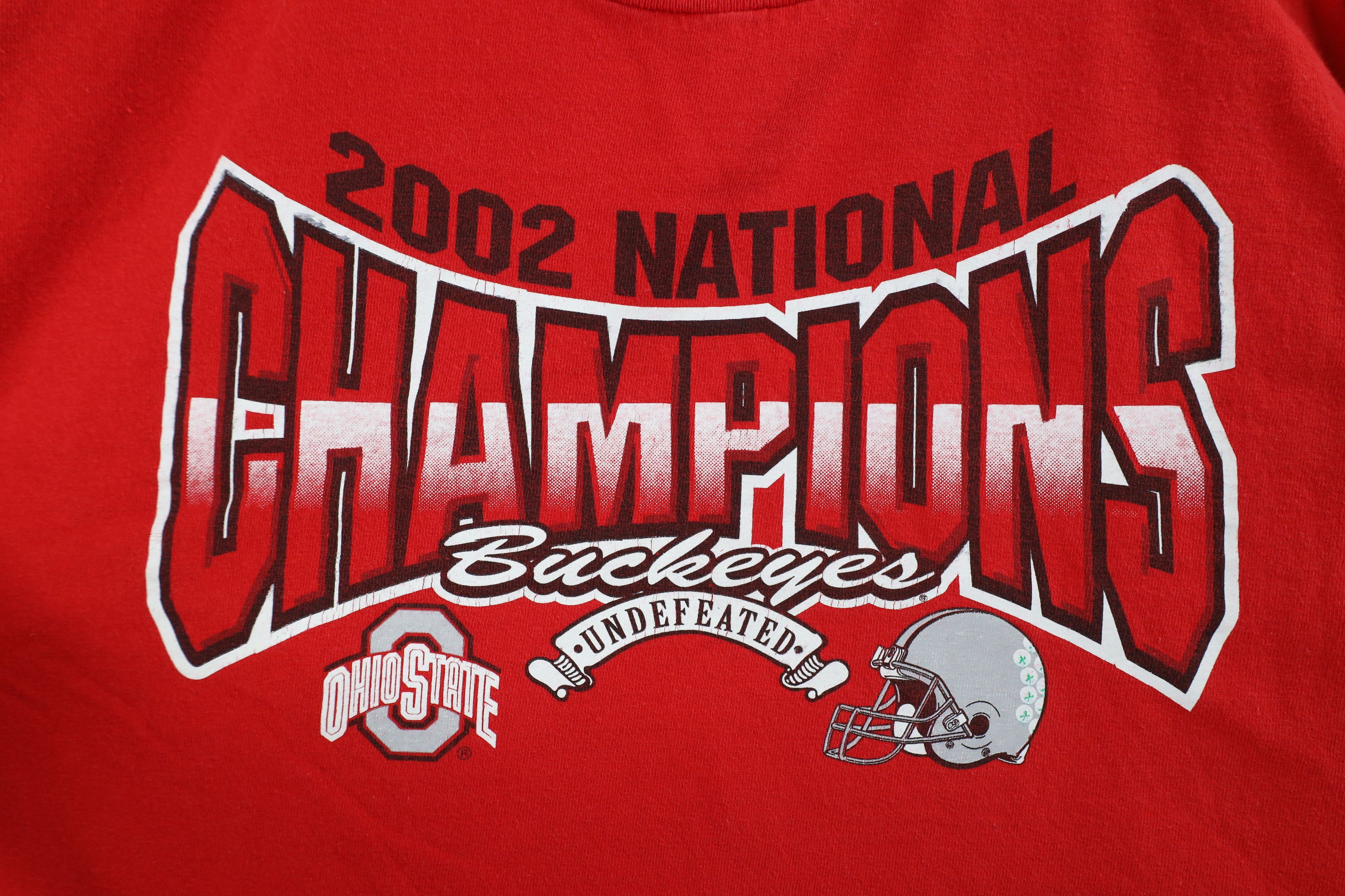 Vintage Vintage Champs Ohio State University Football T-Shirt Red Size US L / EU 52-54 / 3 - 4 Thumbnail