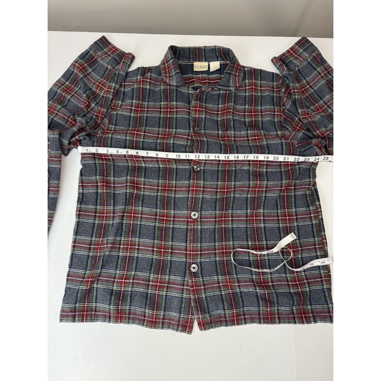 L.L. Bean L.L.Bean Men's Scotch Plaid Flannel Pajamas Gray Red Cozy Size US 32 / EU 48 - 2 Thumbnail