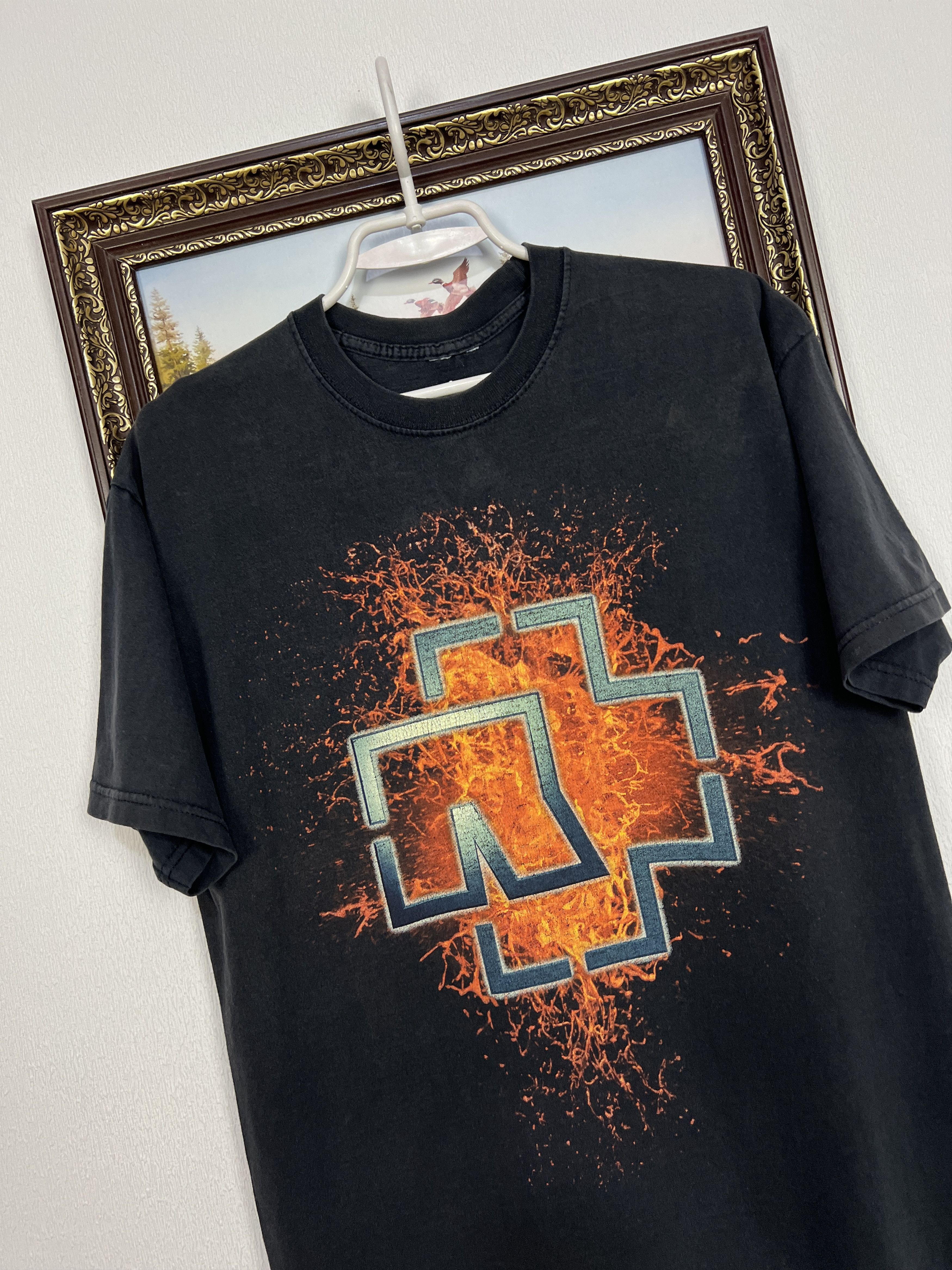Vintage Vintage Rammstein Die Sonne Burn Over Print Band Tee Size US M / EU 48-50 / 2 - 4 Thumbnail