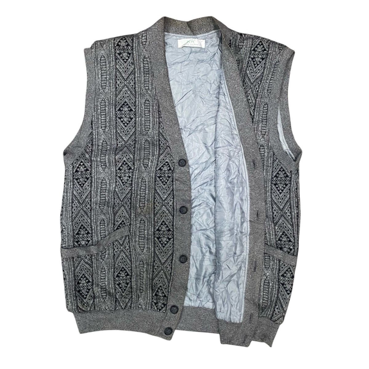 Pierre Balmain ‼️LAST DROP‼️Pierre Balmain Knit Vest Button Geometric Pattern Size US M / EU 48-50 / 2 - 3 Thumbnail