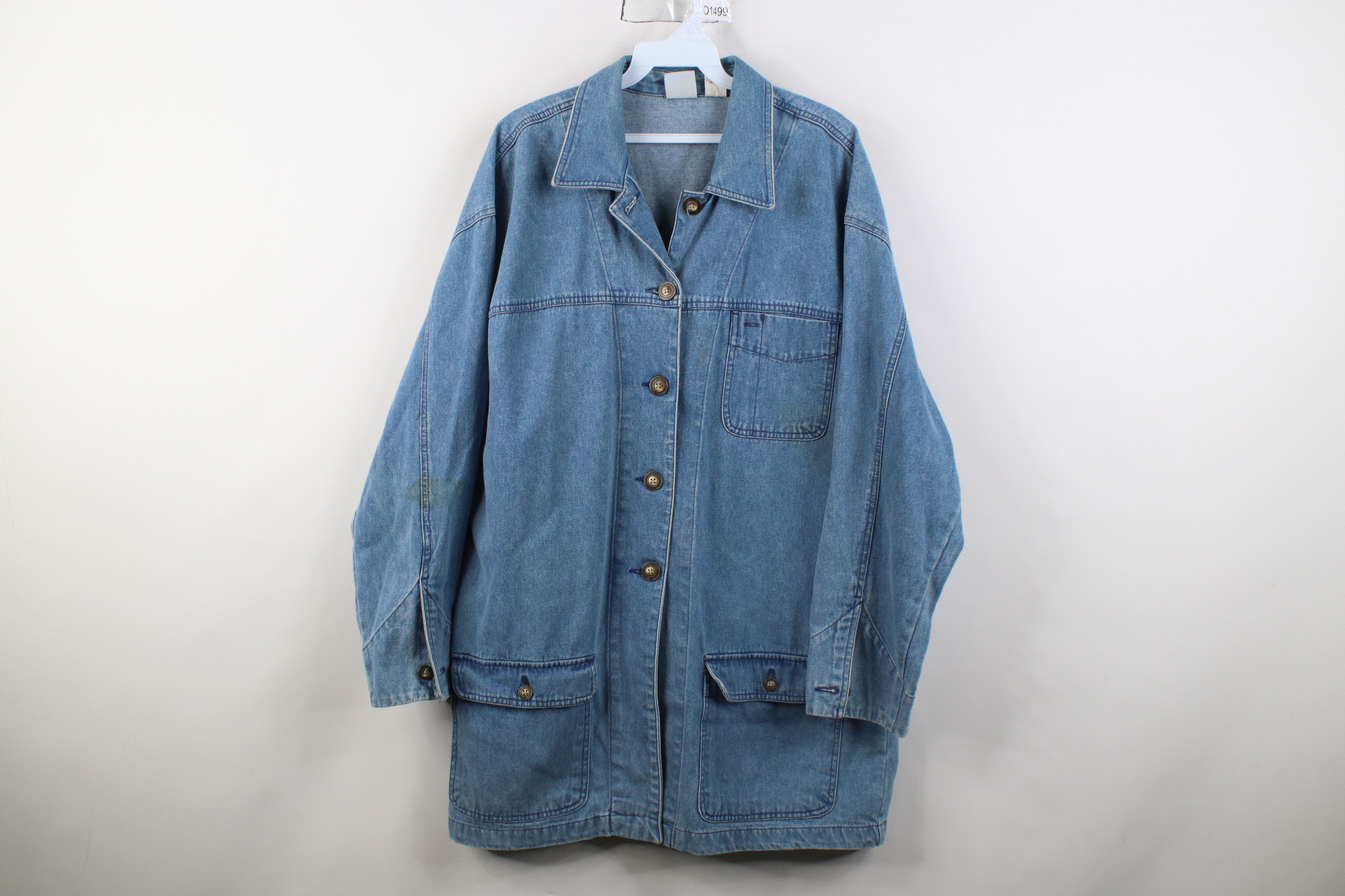 Vintage Vintage 90s Streetwear Distressed Denim Jean Chore Jacket Size M / US 6-8 / IT 42-44 - 1 Thumbnail