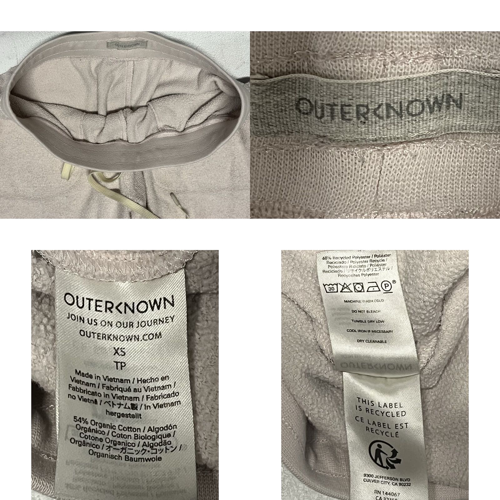 Outerknown VINTAGE Outerknown Waist Pockets Jogger Sweatpants Womens XS Beige Organic Cotton See All Pics Size 26" / US 2 / IT 38 - 8 Thumbnail