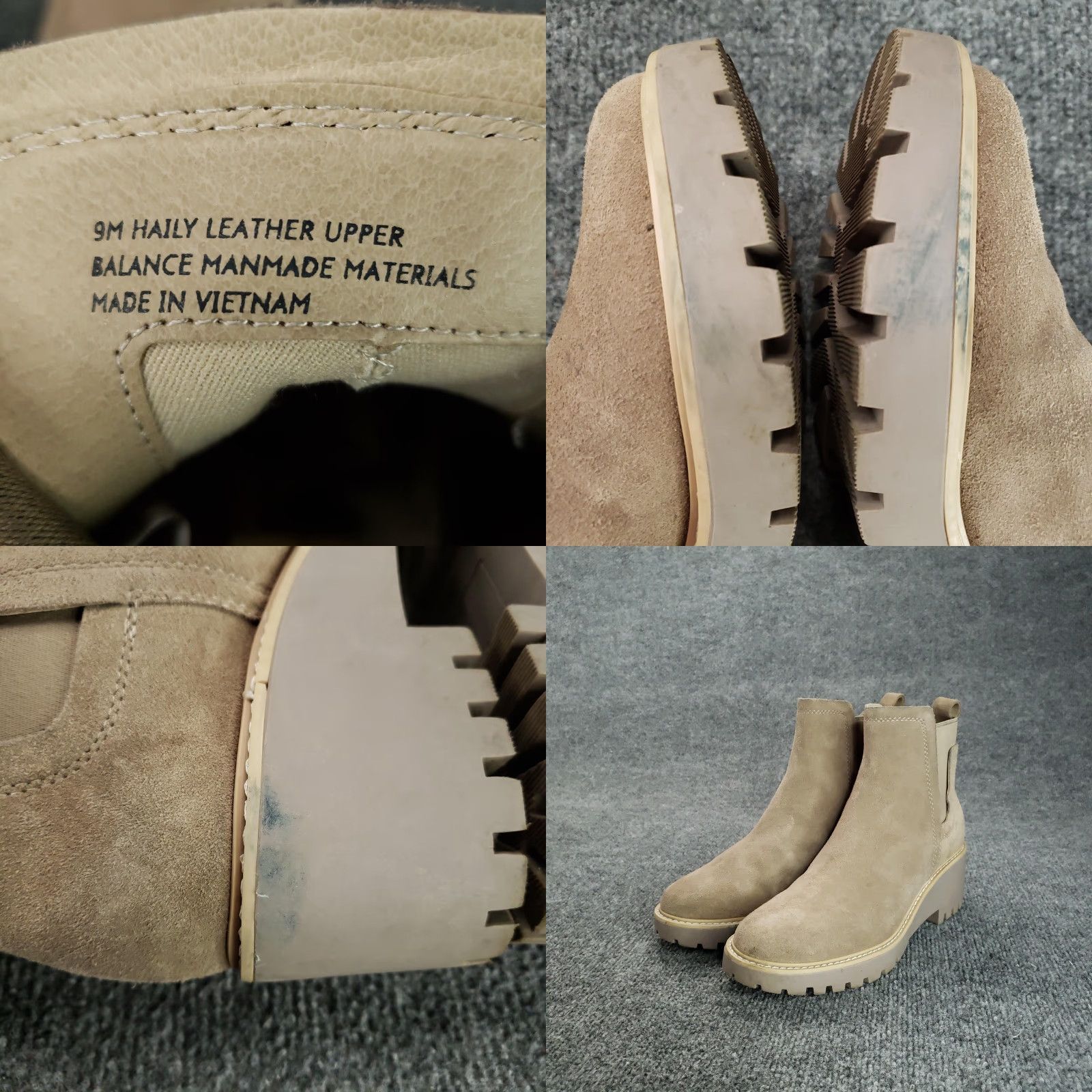 Dolce Vita Dolce Vita Boots Womens Size 9 Beige Suede Chelsea Lug Sole Ankle Chunky Size US 9 / IT 39 - 9 Thumbnail