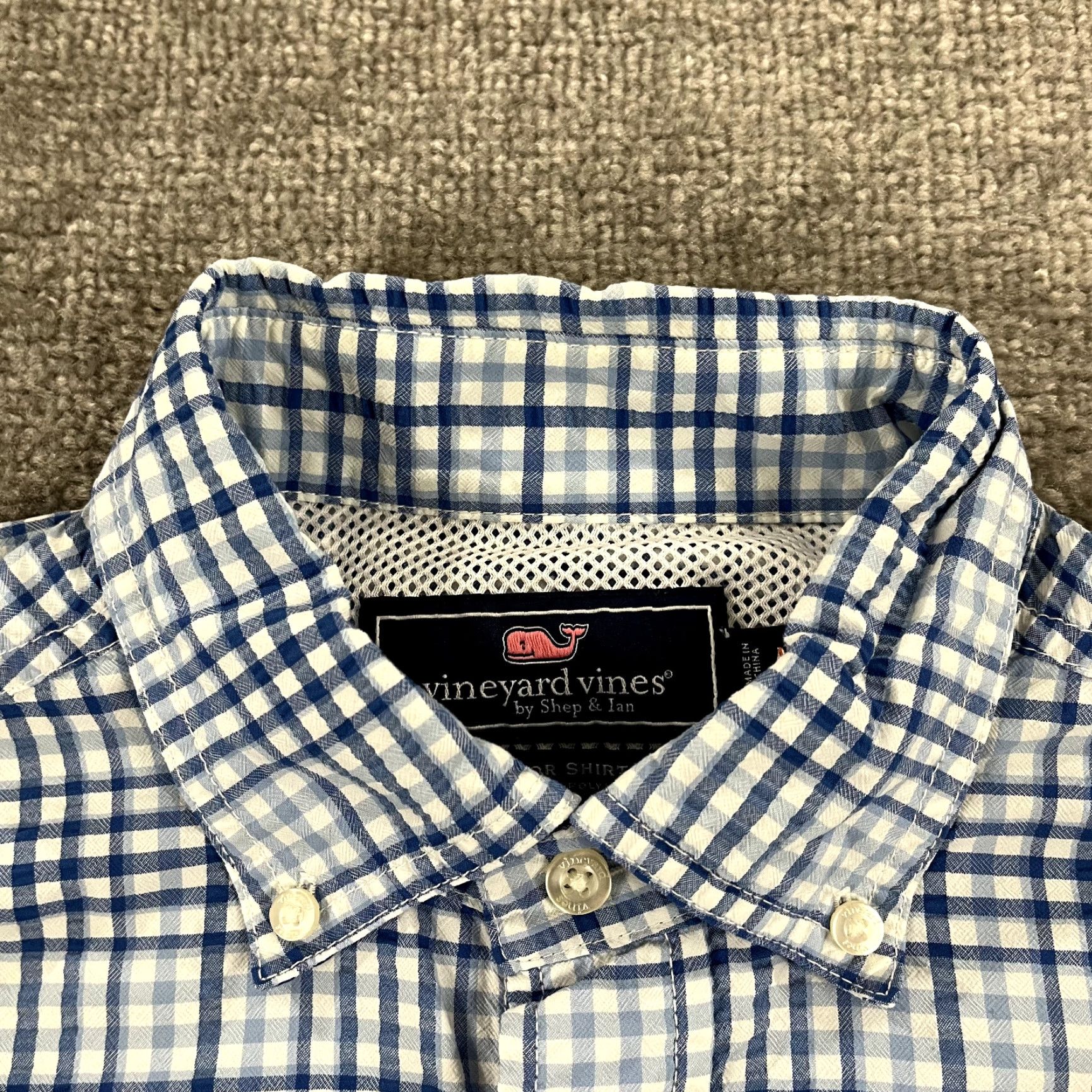 Vineyard Vines Vineyard Vines Shirt Mens M Plaid Harbor Button-Up L/S Navy Blue Multi-Color Size US M / EU 48-50 / 2 - 2 Thumbnail