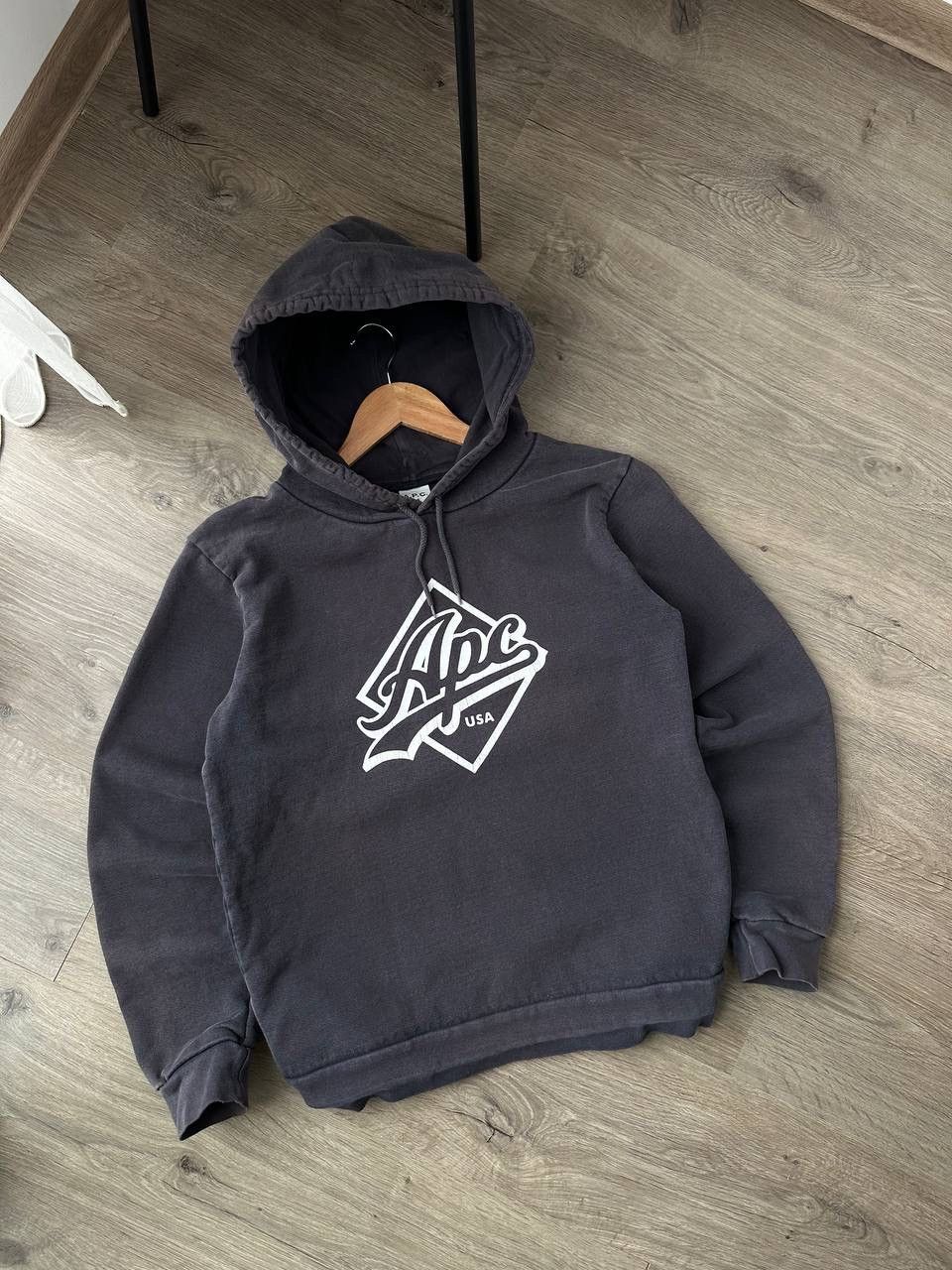 A.P.C. Vintage A.P.C. U.S. Faded Style Hoodie Black Graphic Logo Size US S / EU 44-46 / 1 - 3 Thumbnail