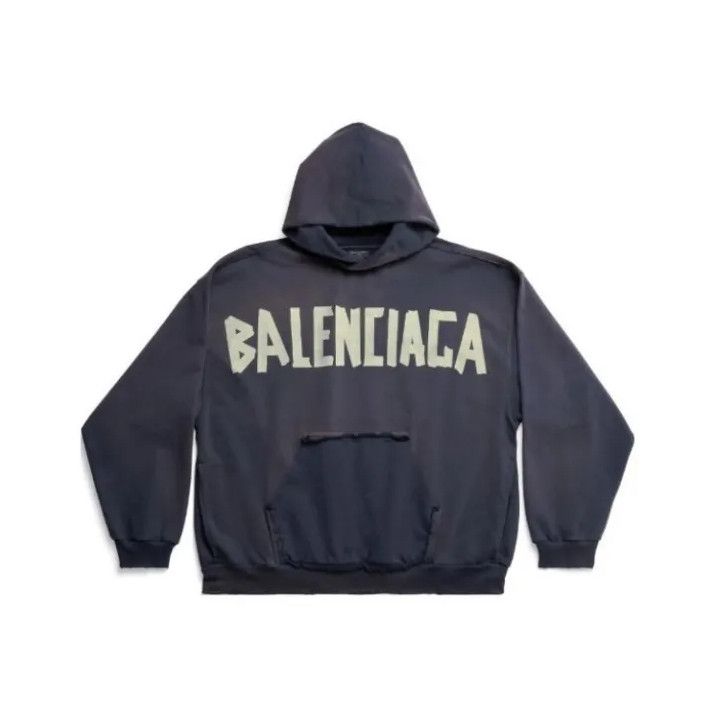 Balenciaga Balenciaga SS24 Logo Hoodie in Deep Blue Size US XS / EU 42 / 0 - 1 Thumbnail