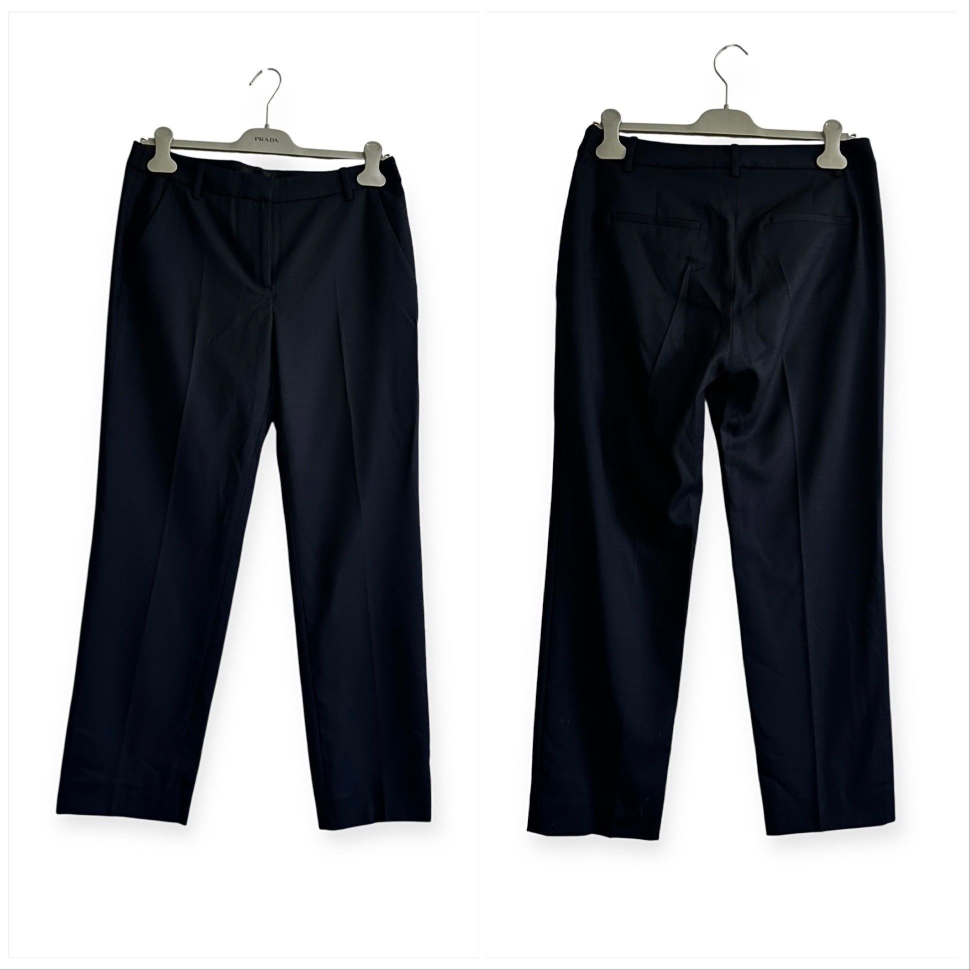 Nili Lotan NILI LOTAN Colmar Wool-blend Twill Slim-leg Pants In Midnigh Size 28" / US 6 / IT 42 - 14 Thumbnail