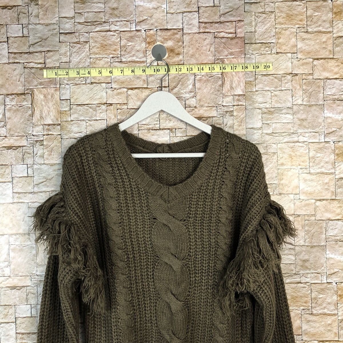 Aran Isles Knitwear × Homespun Knitwear × Japanese Brand Riche Glamour Brown cable Knitwear #A1106 Size M / US 6-8 / IT 42-44 - 2 Thumbnail